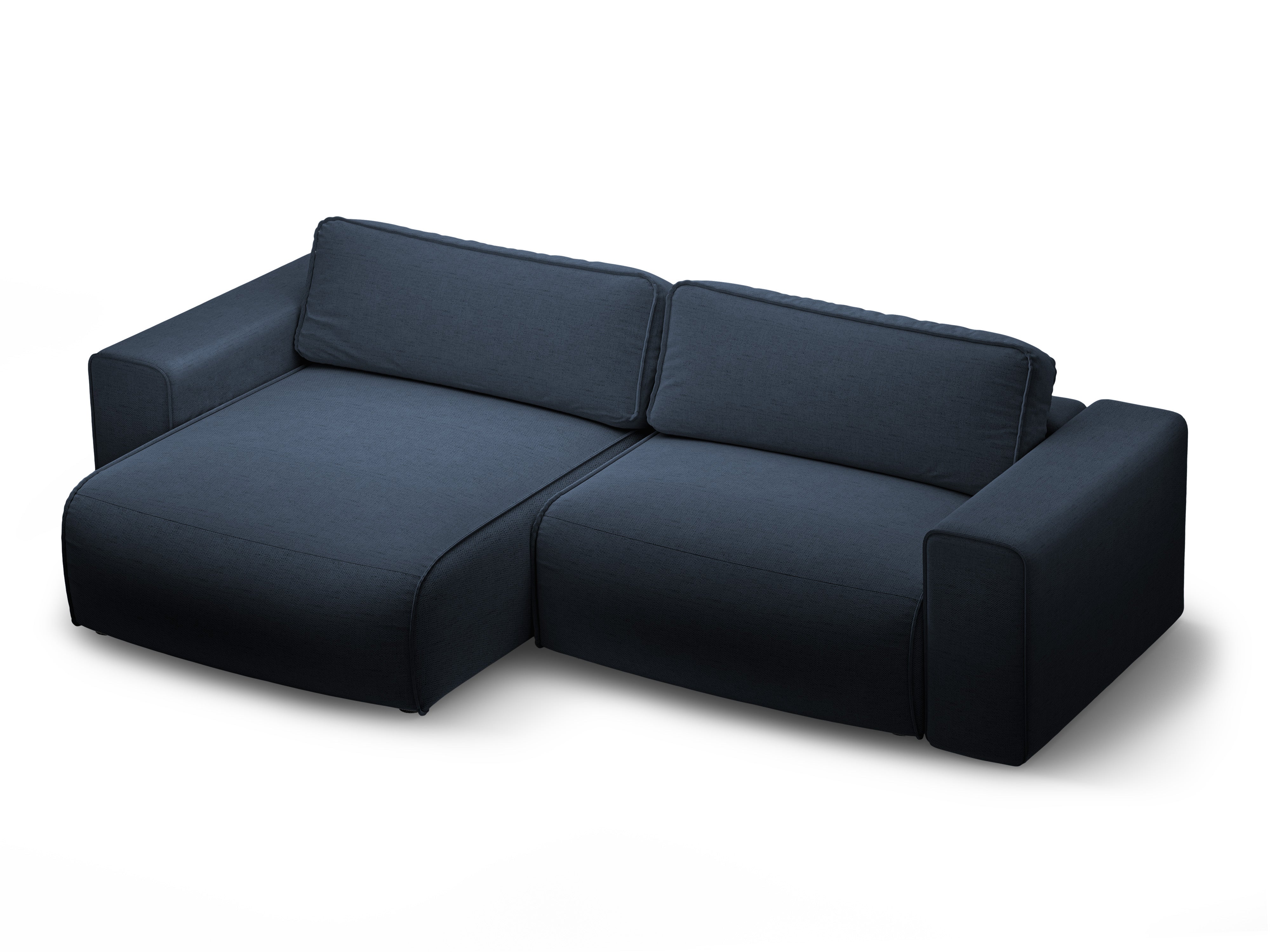 Linksseitiges 3-Sitzer-Sofa mit Schlaffunktion VICTOR in königsblauem Chenille