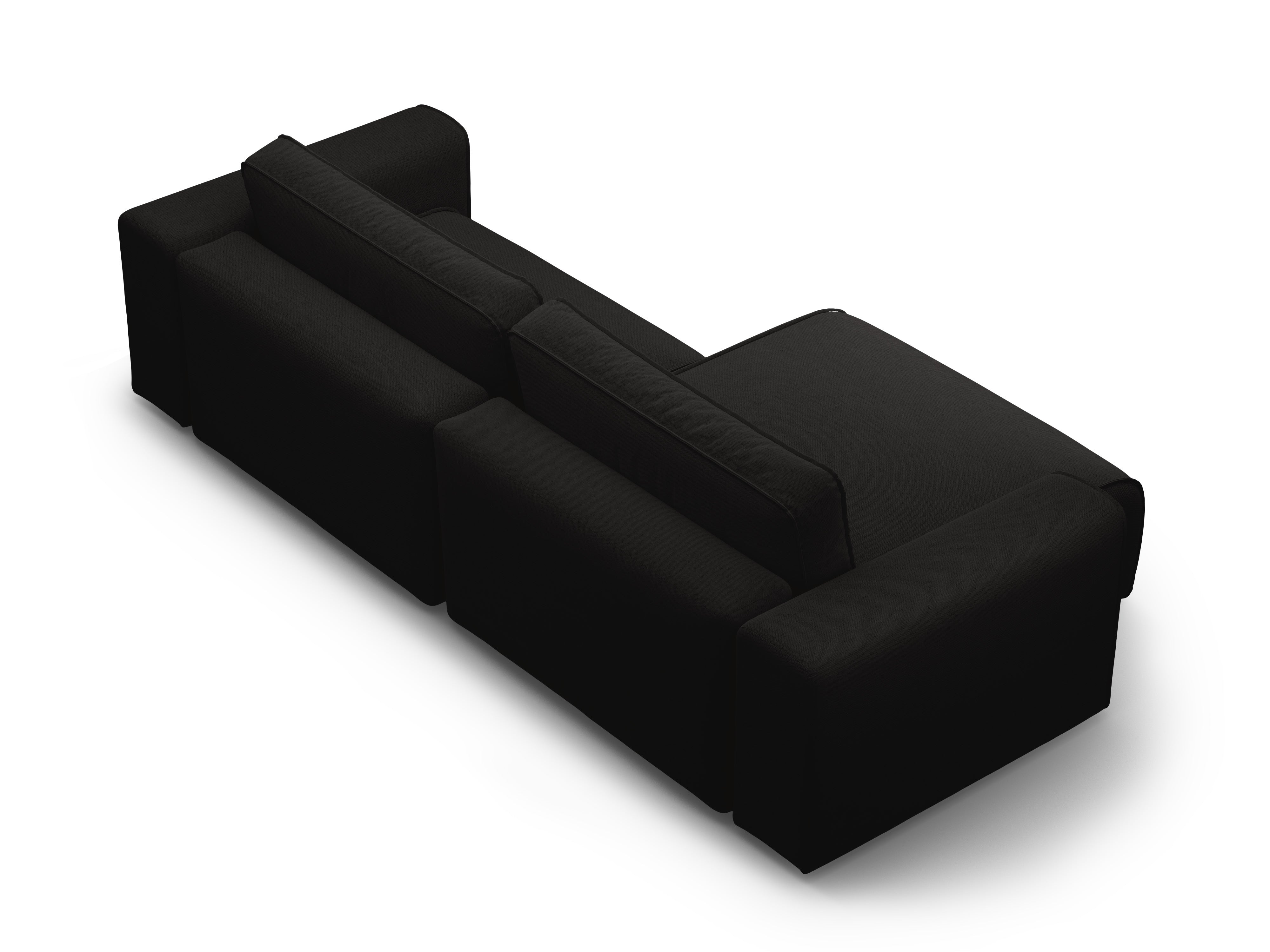 Linksseitiges 3-Sitzer-Sofa mit Schlaffunktion VICTOR in schwarzem Chenille