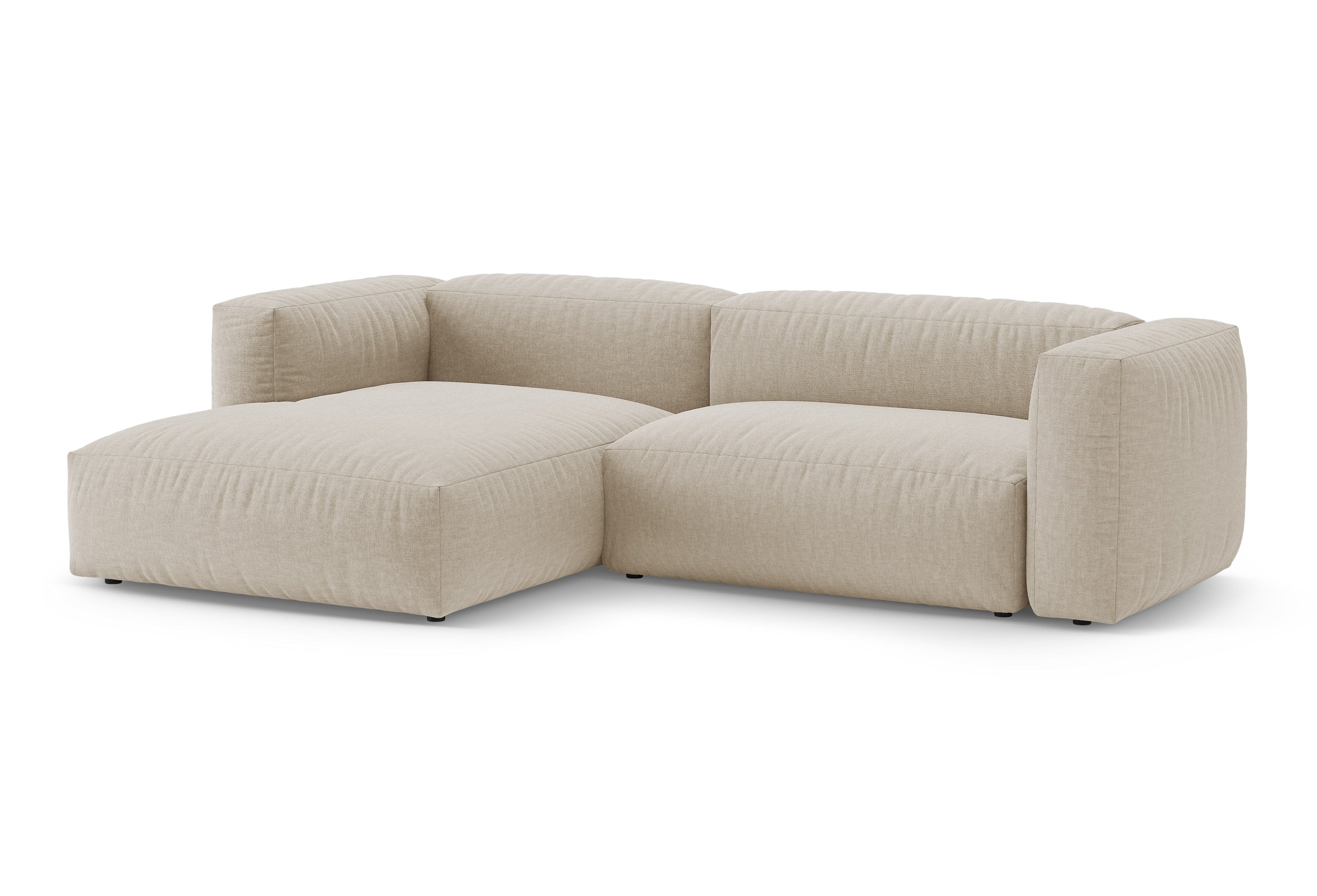 Linksseitige Schlafcouch MARTINA in hellem Beige [Ewelina]