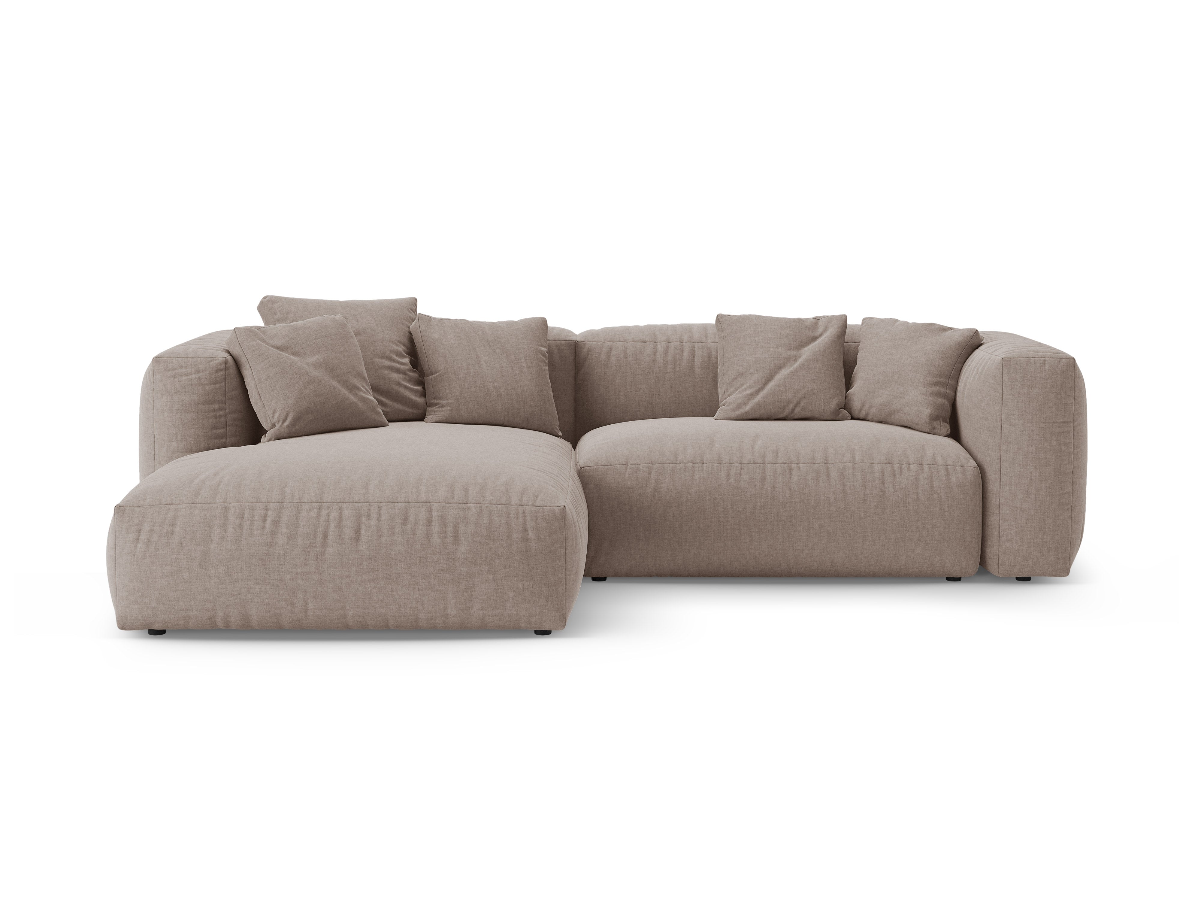 Ecksofa links mit Schlaffunktion MARTINA dunkel beige