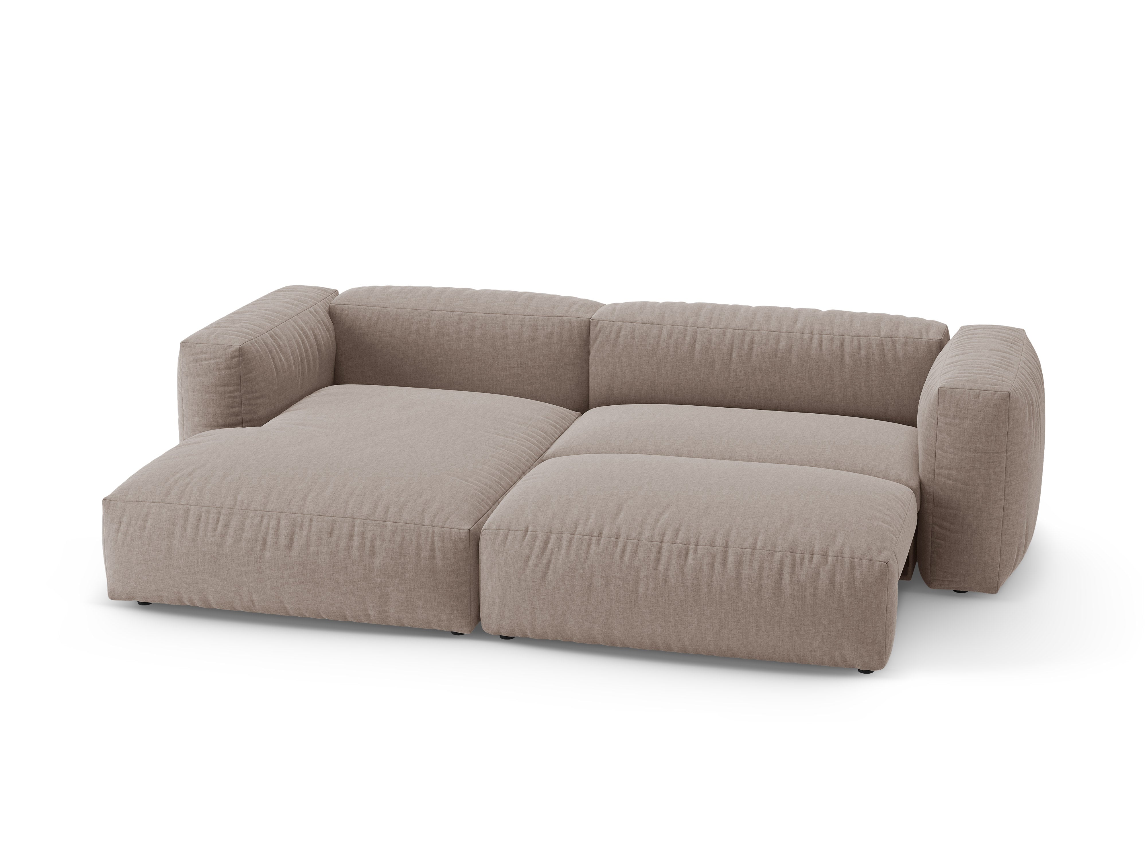 Ecksofa links mit Schlaffunktion MARTINA dunkel beige