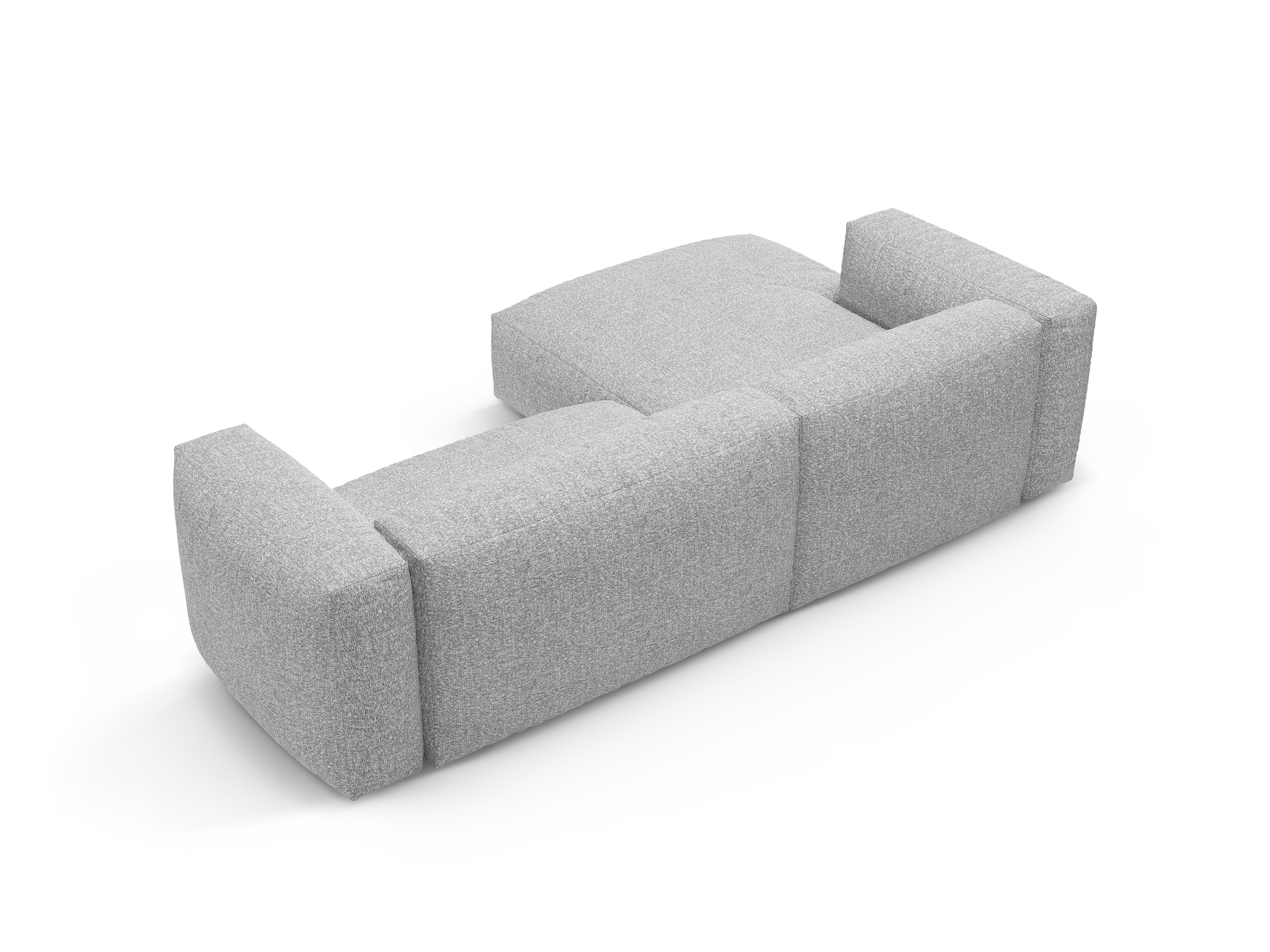 Linksseitige Schlafcouch MARTINA silberne Boucle [Ewelina] [Amelia spr]