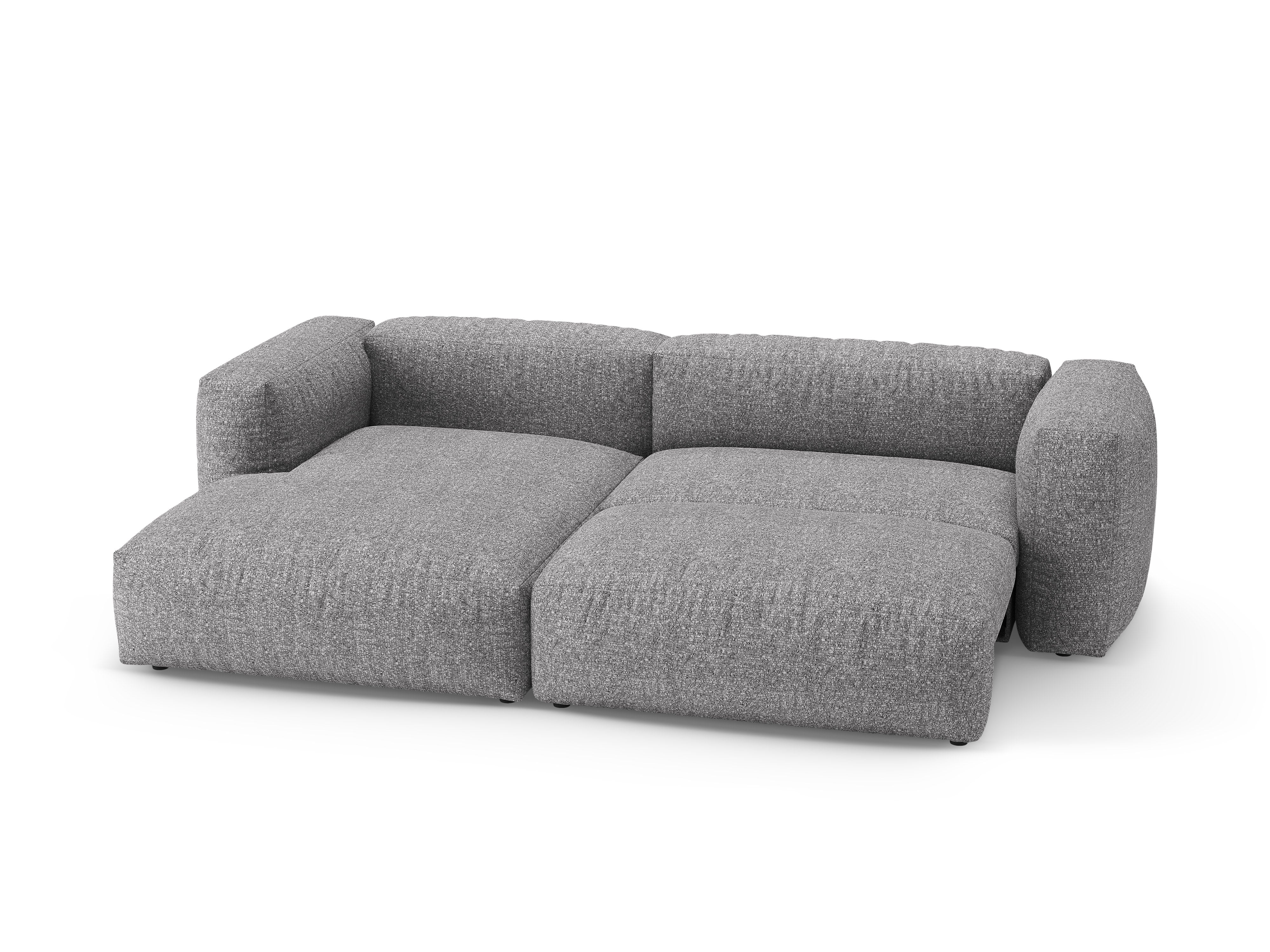 Linksseitige Schlafcouch MARTINA in grafitfarbenem Boucle [Ewelina] [Amelia spr]