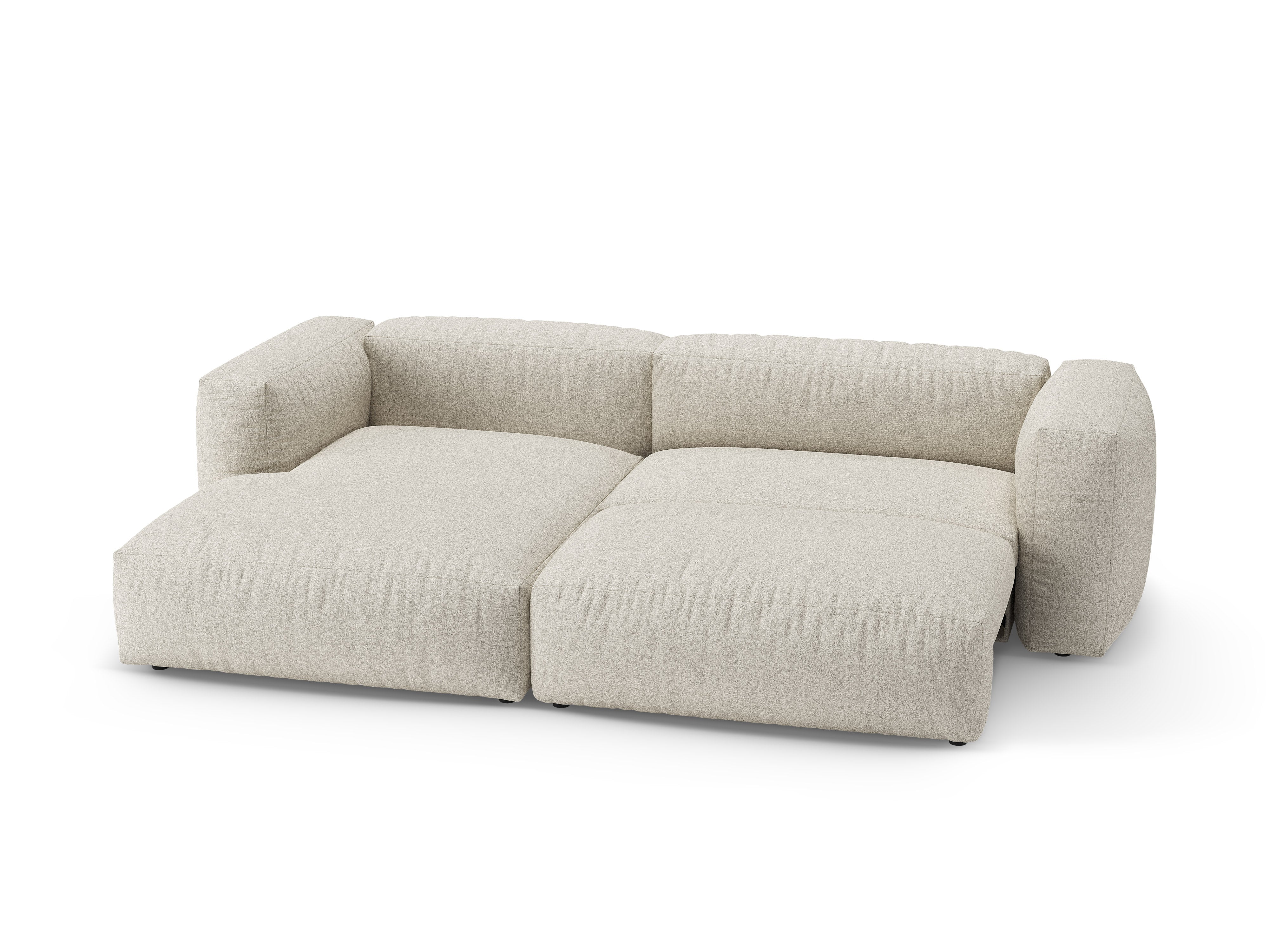 Ecksofa links mit Schlaffunktion MARTINA beige Boucle