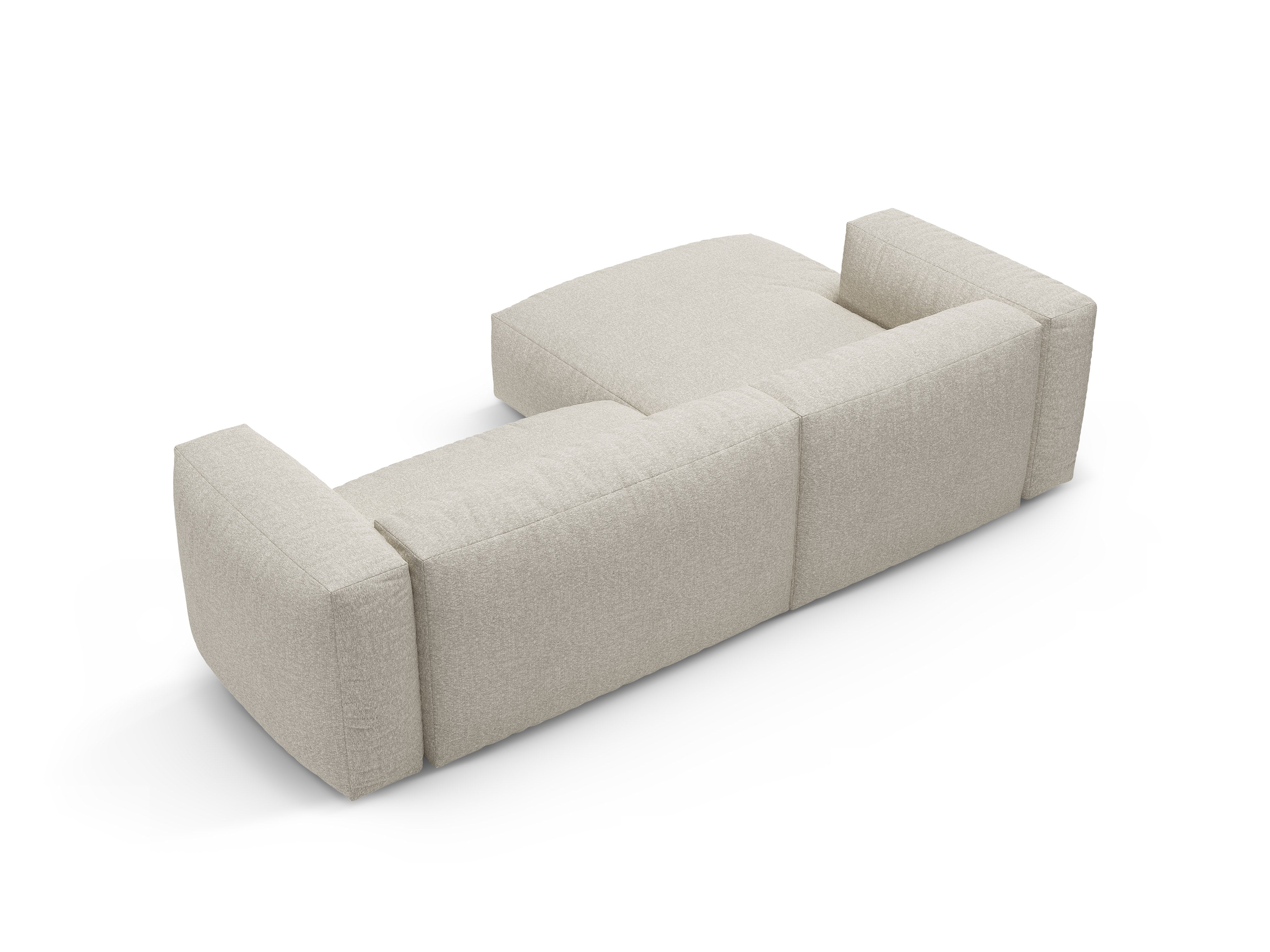 Ecksofa links mit Schlaffunktion MARTINA beige Boucle
