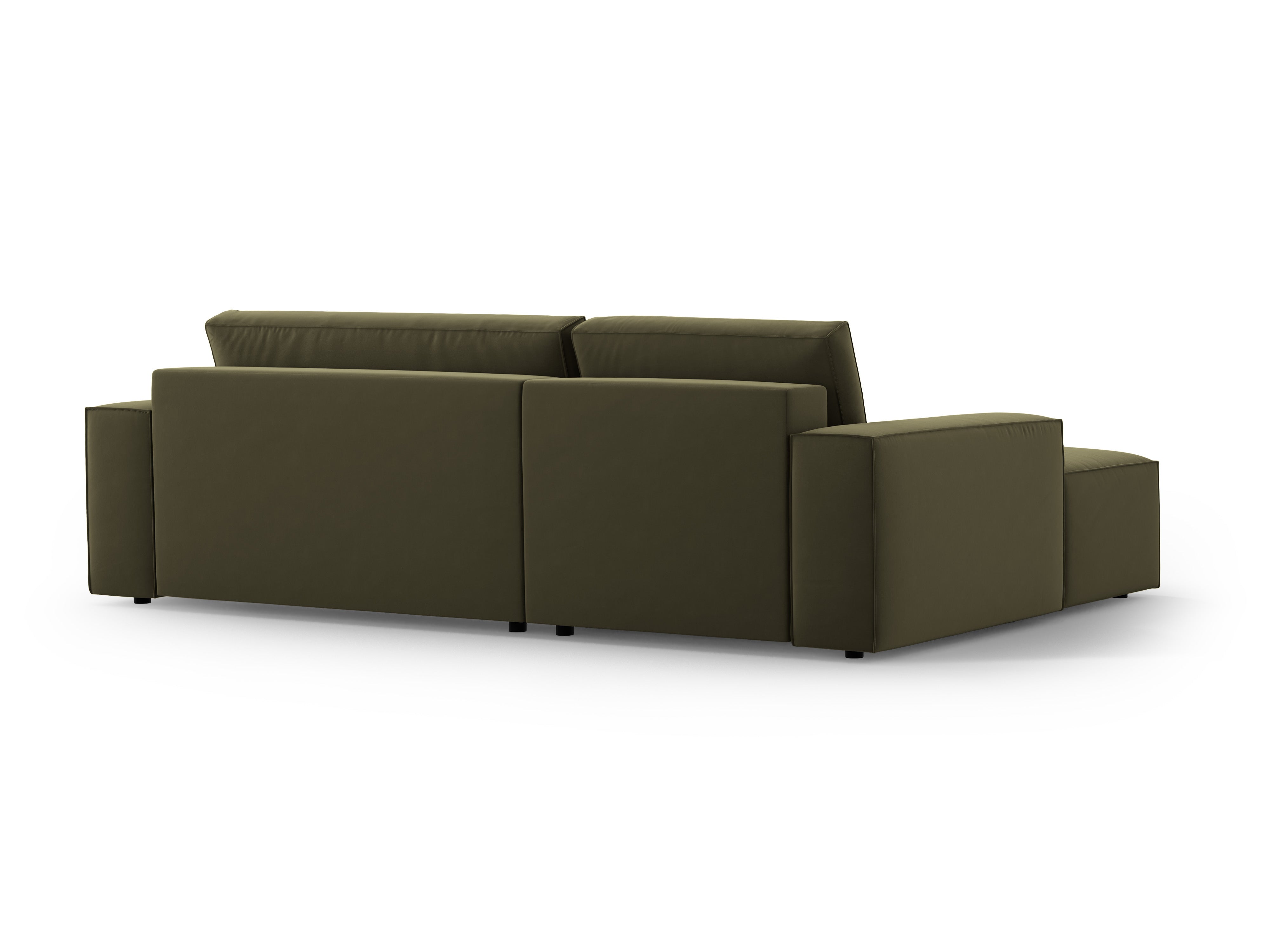 Left-facing velvet corner sofa bed JODIE green