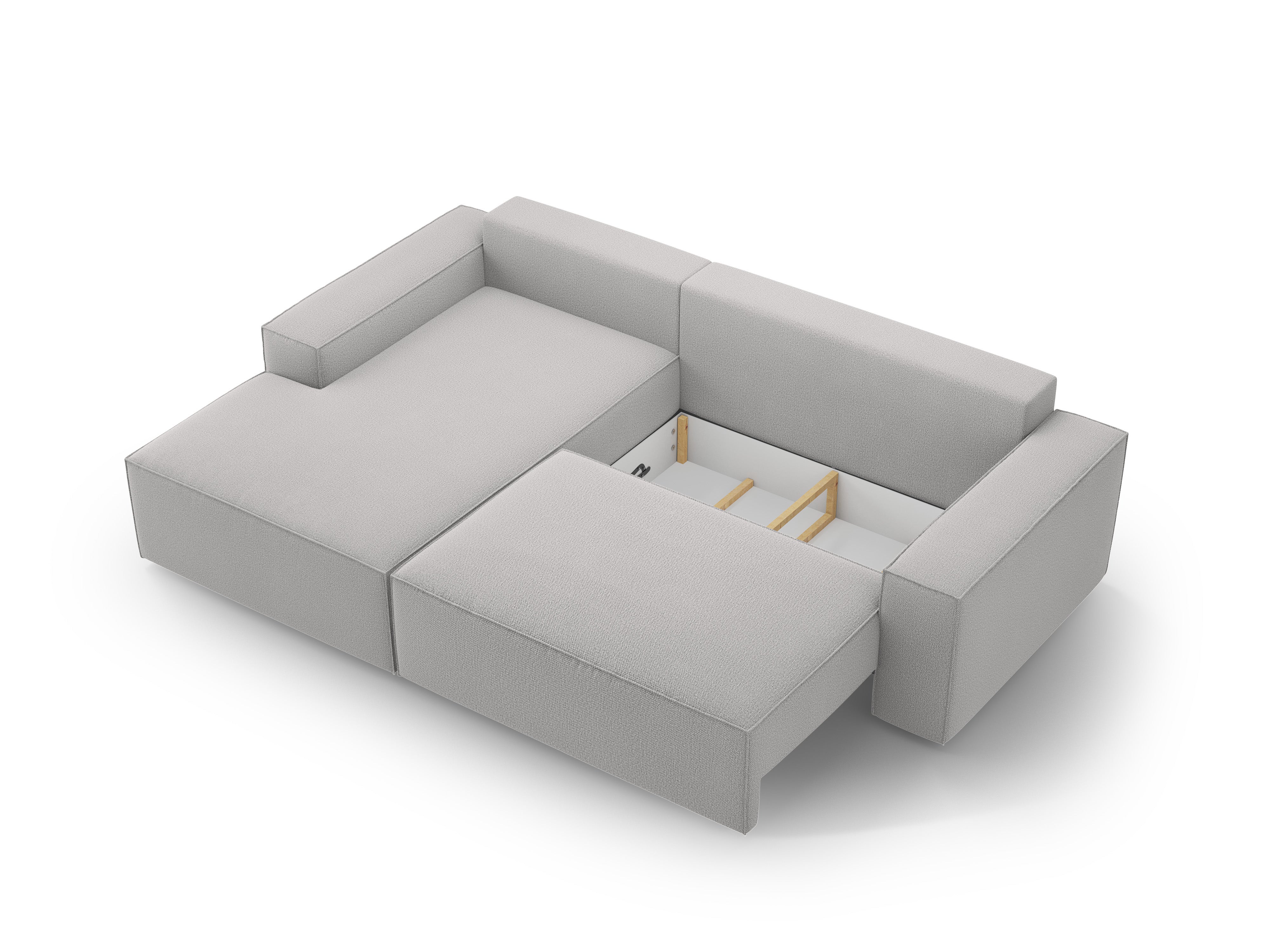 Left-facing corner sofa bed JODIE light gray