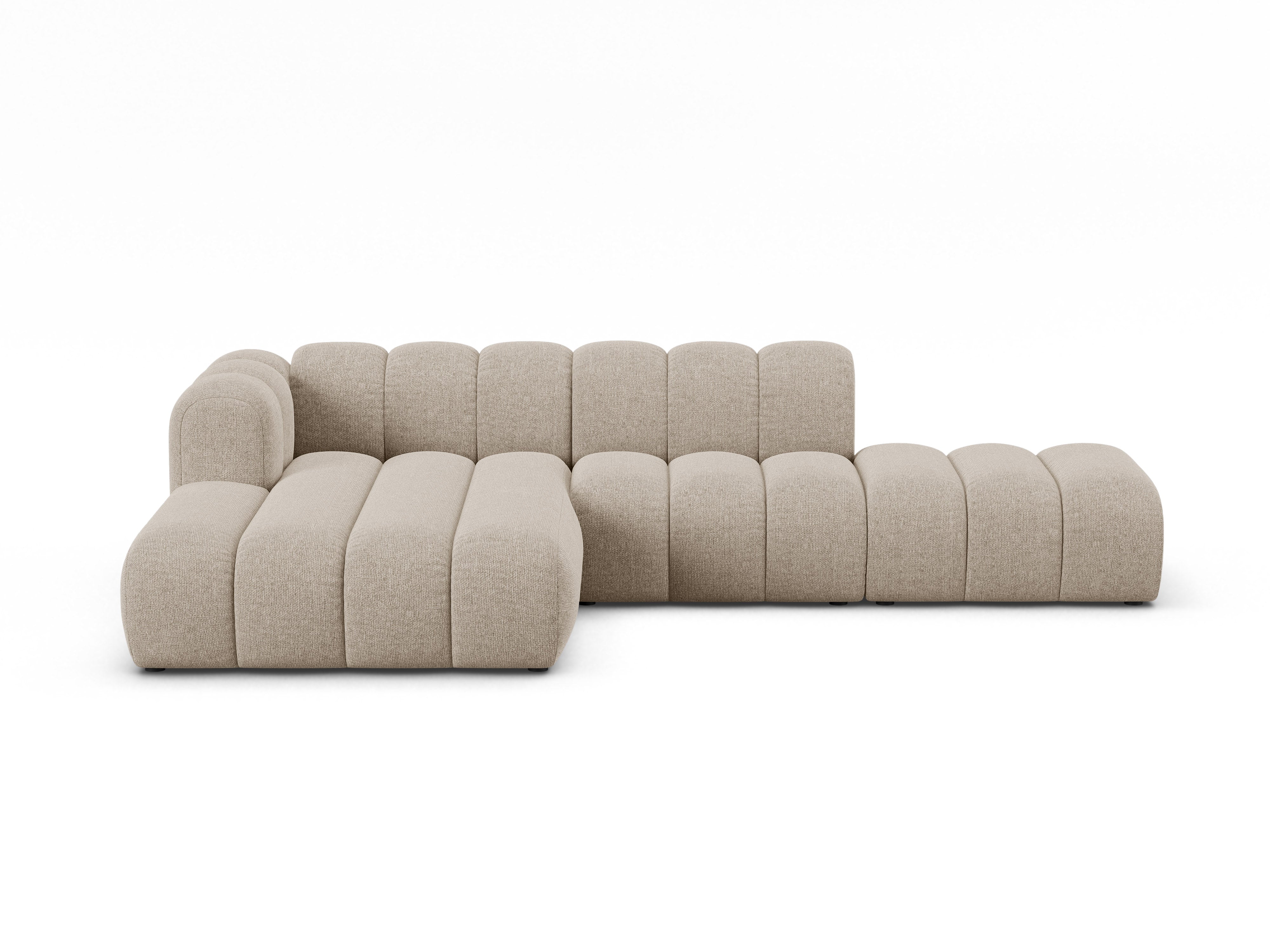 5-sitziges linksseitiges Ecksofa LUPINE in beigem Chenille