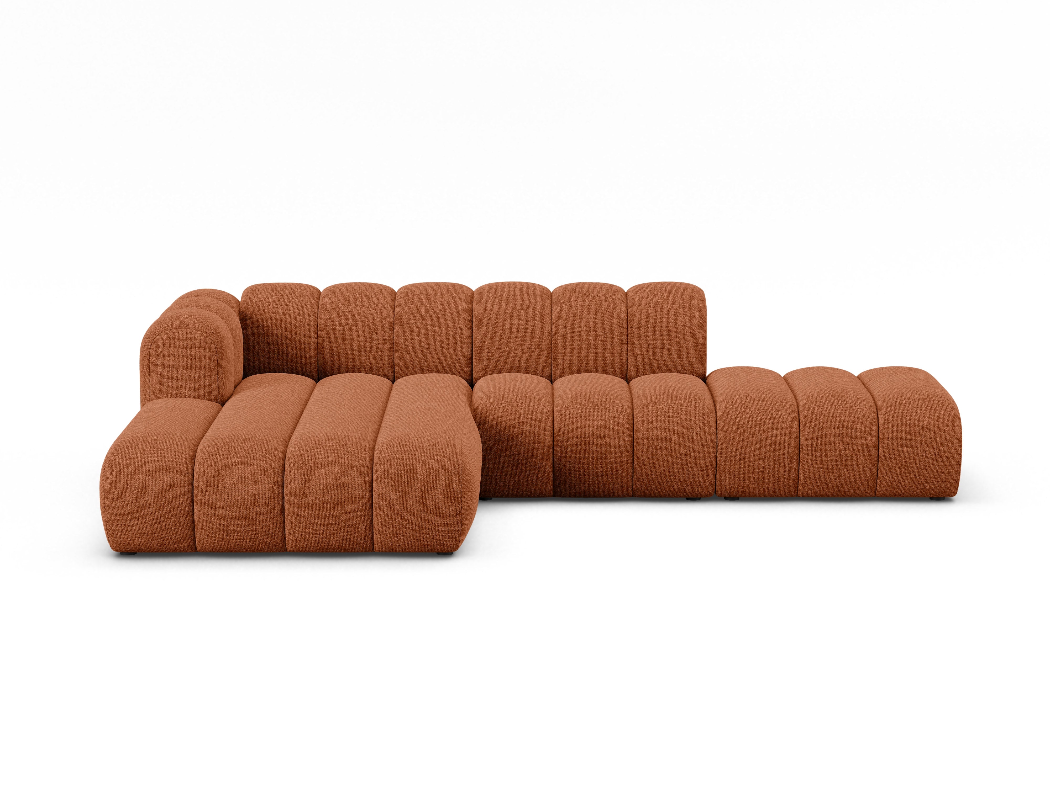5-sitzige linke LUPINE Eckcouch aus ziegelrotem Chenille