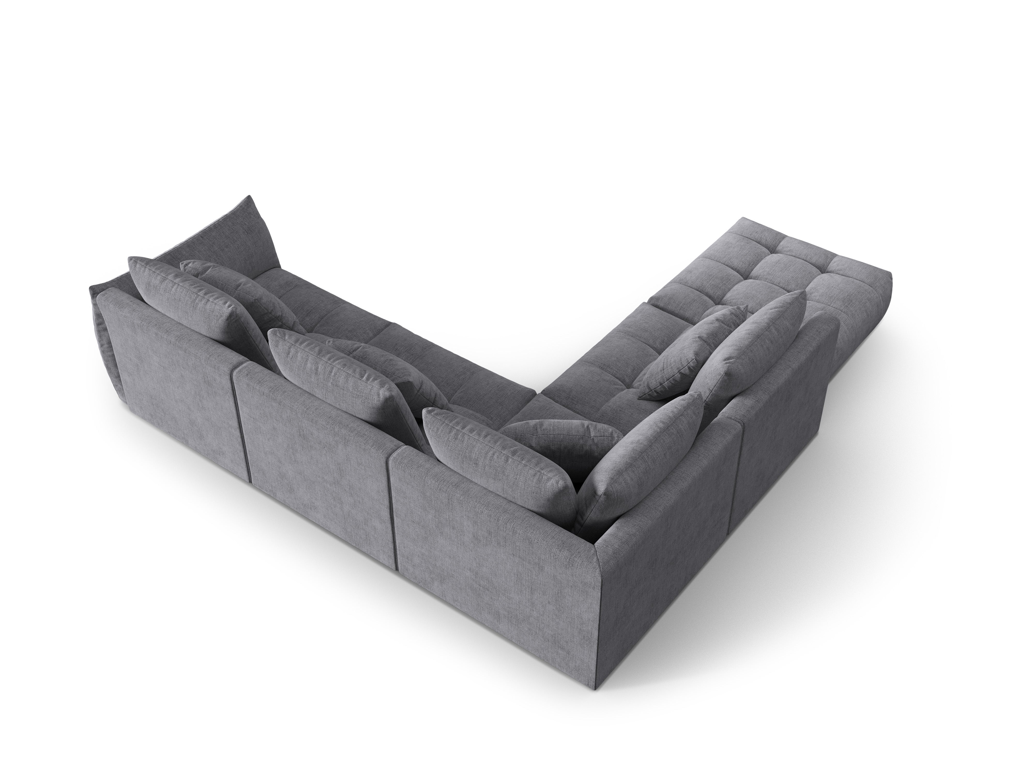 Modulares Ecksofa für 4 Personen links BLOOM graues Chenille
