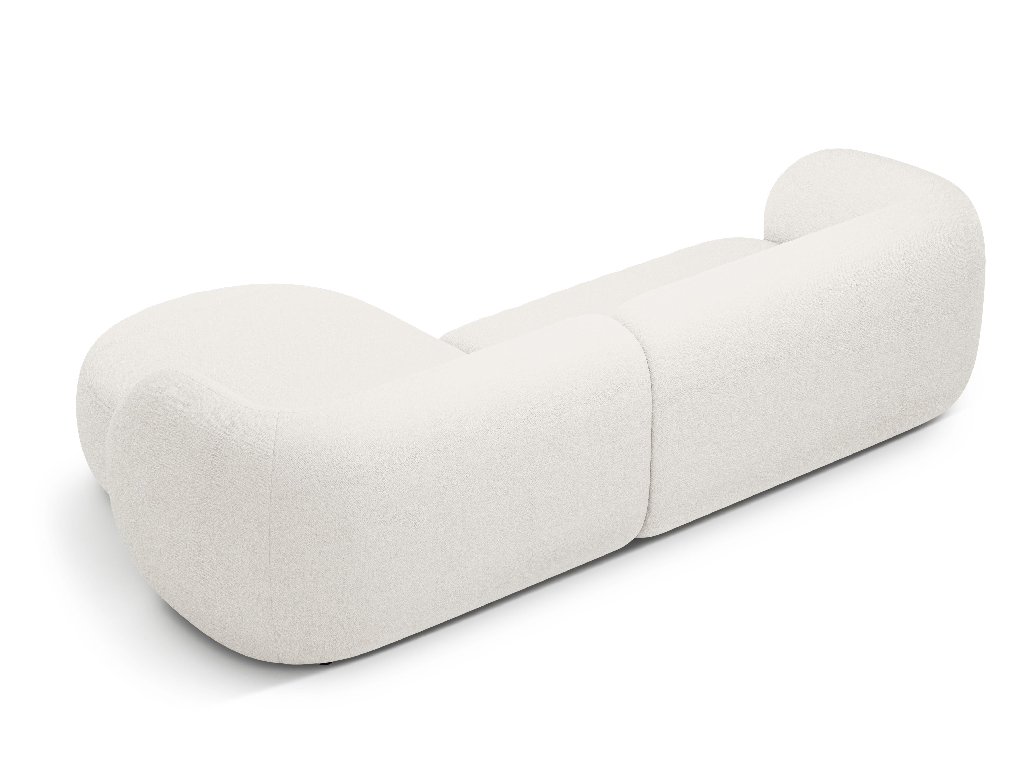 Right-facing 3-seater sofa KATE white boucle