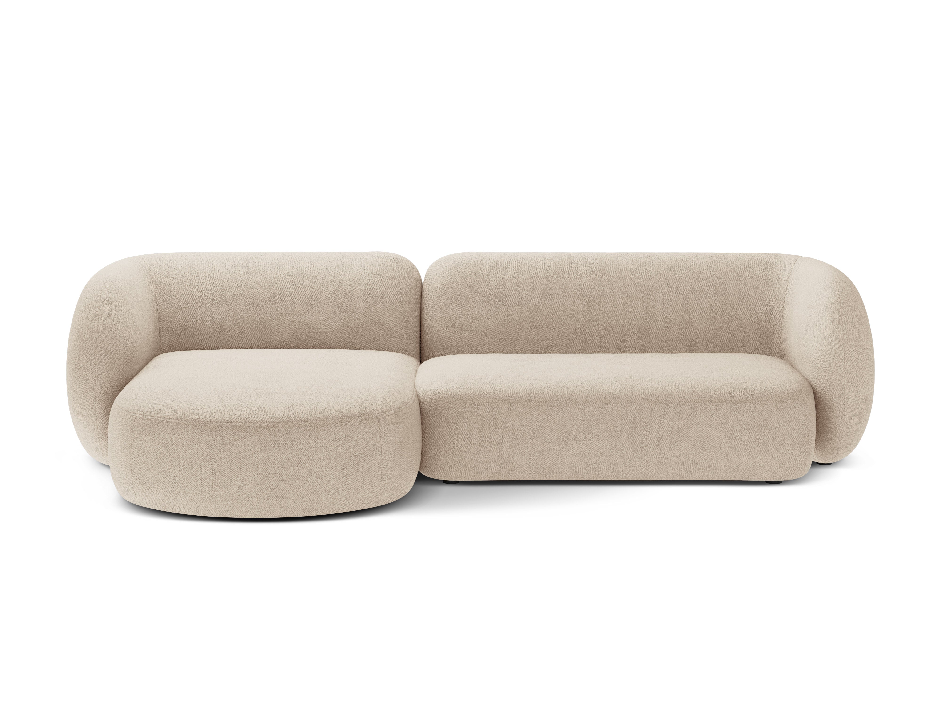 Left-facing 3-seater Corner Sofa KATE beige boucle
