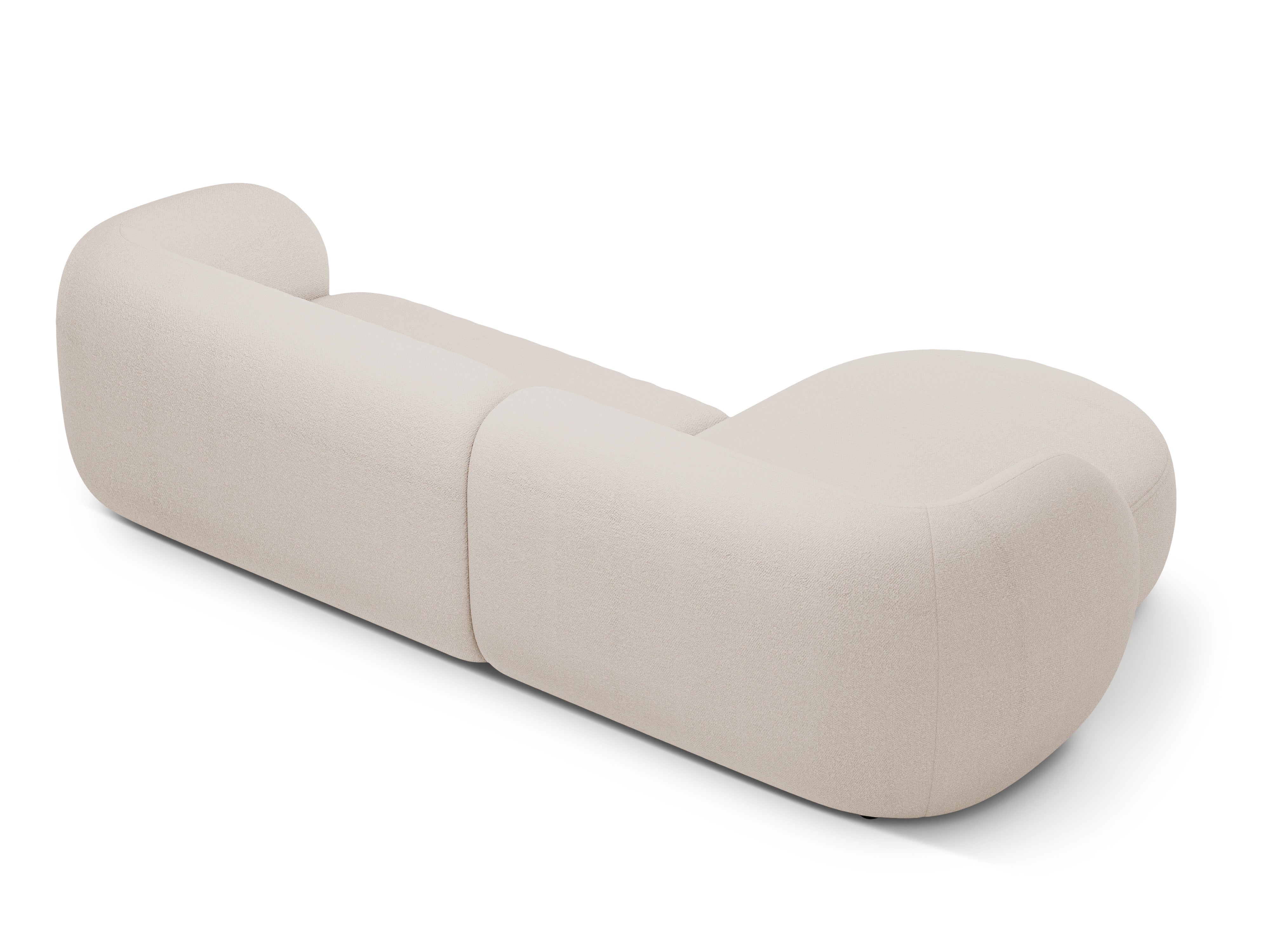 Linksseitige 3-Sitzer-Eckcouch KATE in beigem Boucle