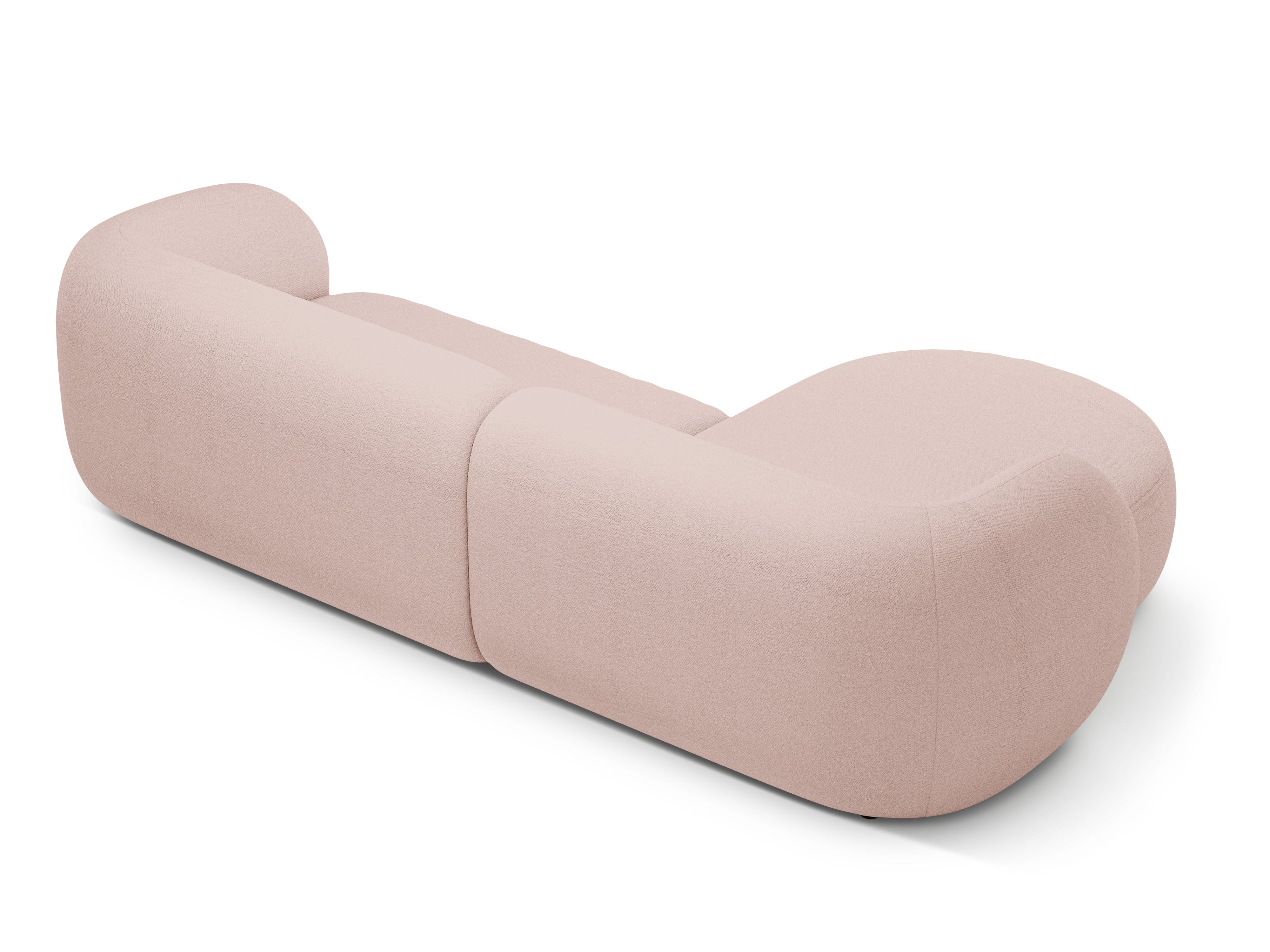 Linksseitiges 3-Sitzer-Sofa KATE in rosa Boucle