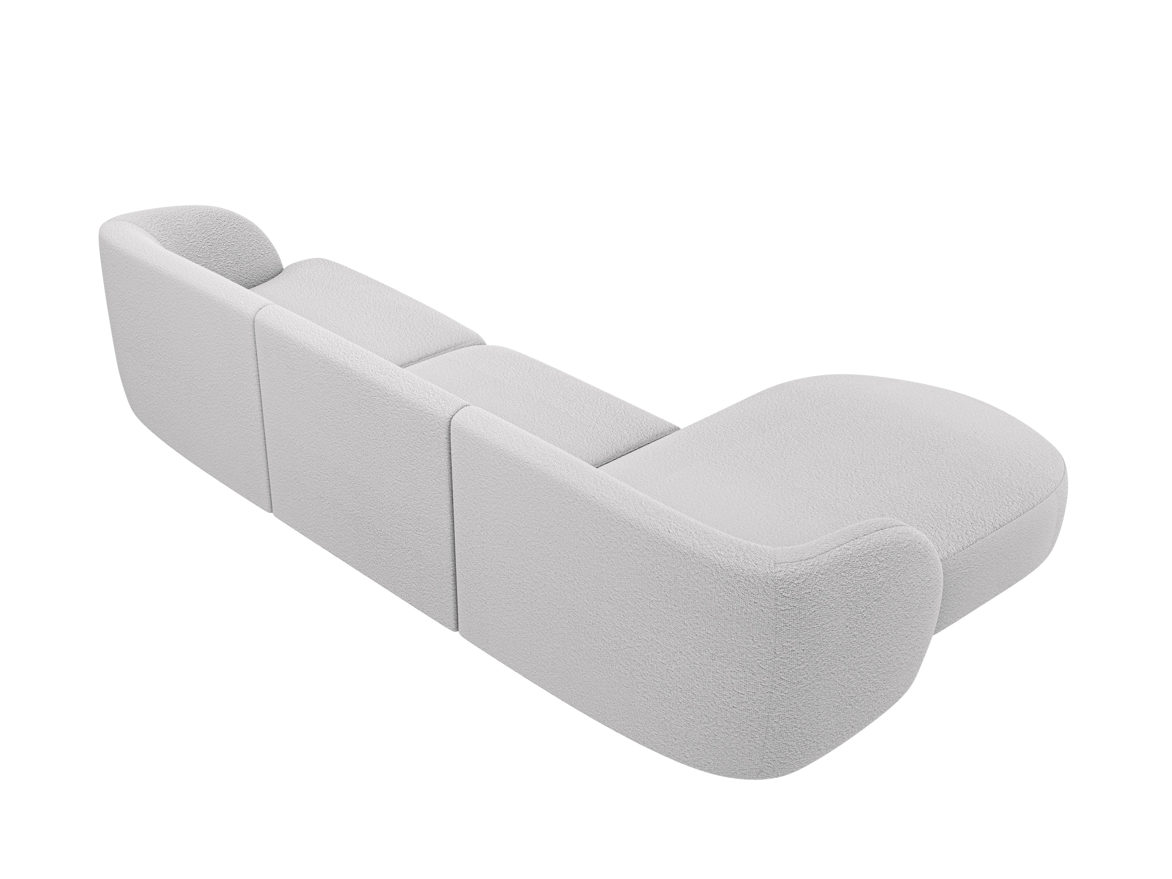 4-seater left-facing corner sofa MILEY light gray boucle