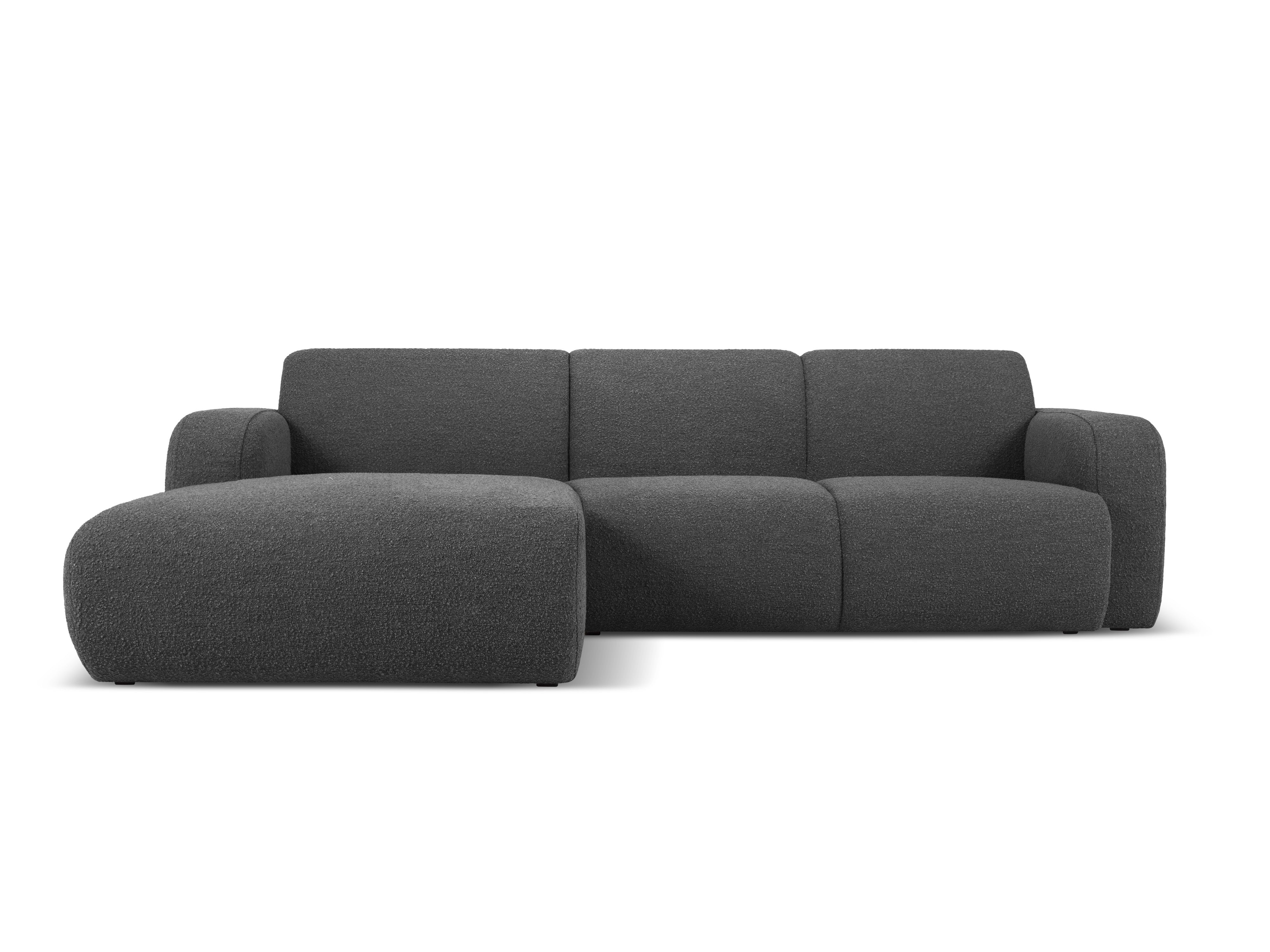 Narożnik w tkaninie boucle lewostronny MOLINO ciemnoszary – Micadoni