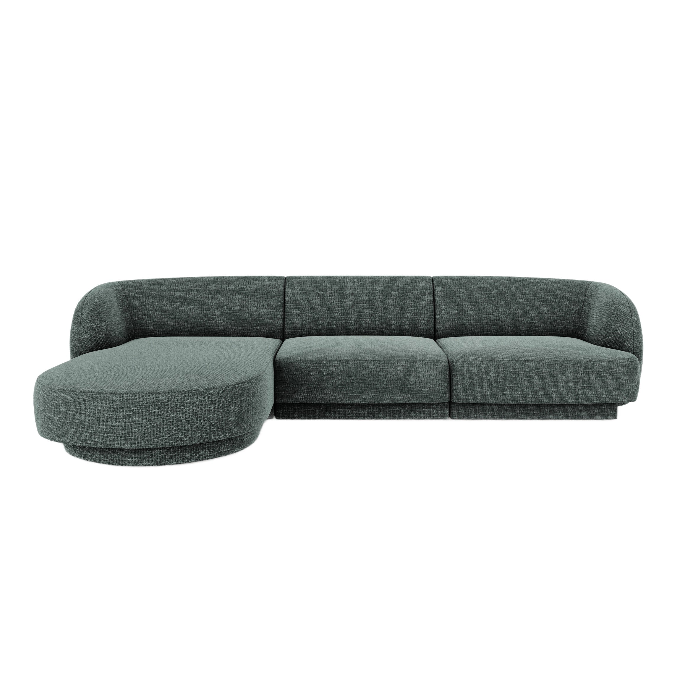 4-seater left-facing corner sofa MILEY petrol silky chenille