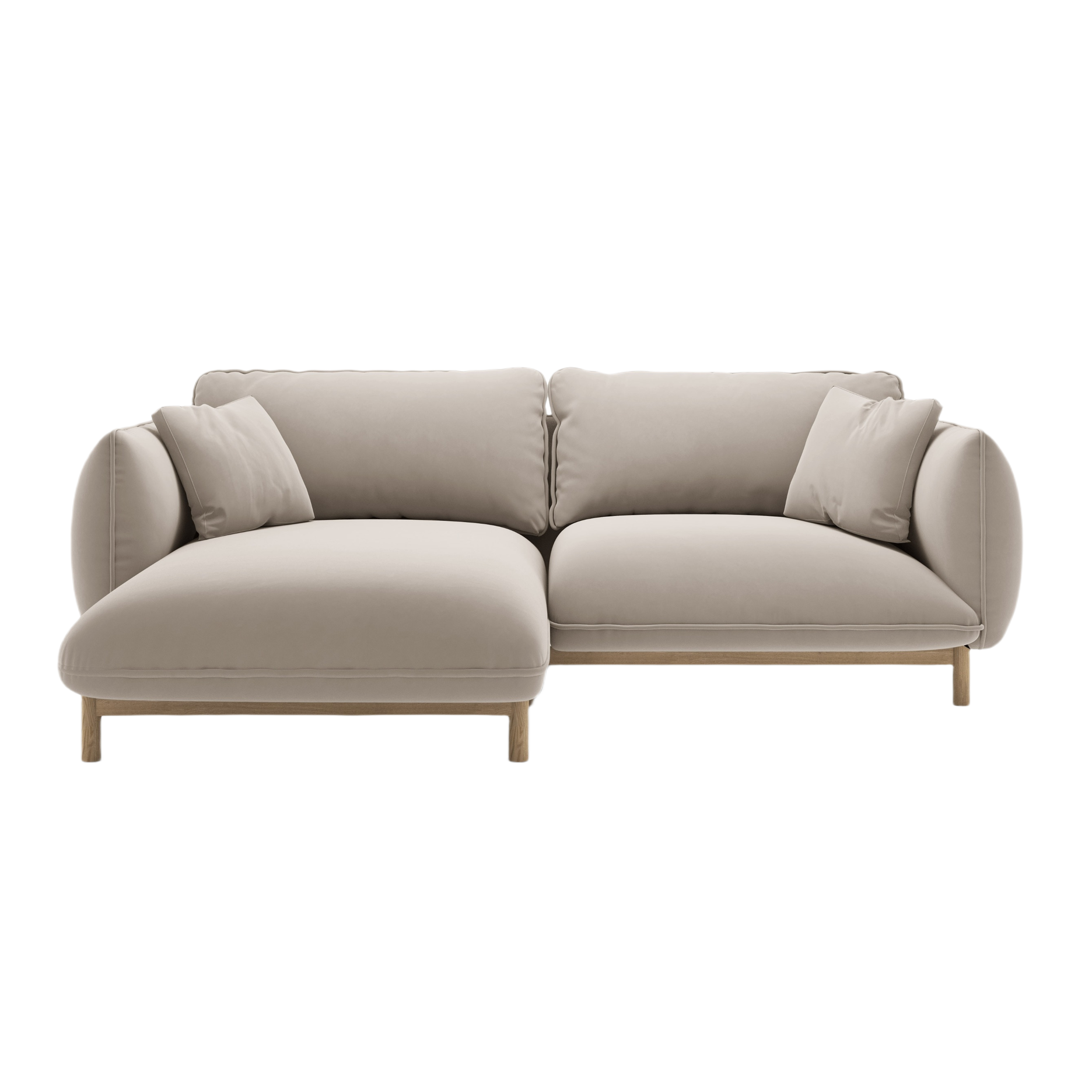 Samt-Ecksofa links ADA hellbeige