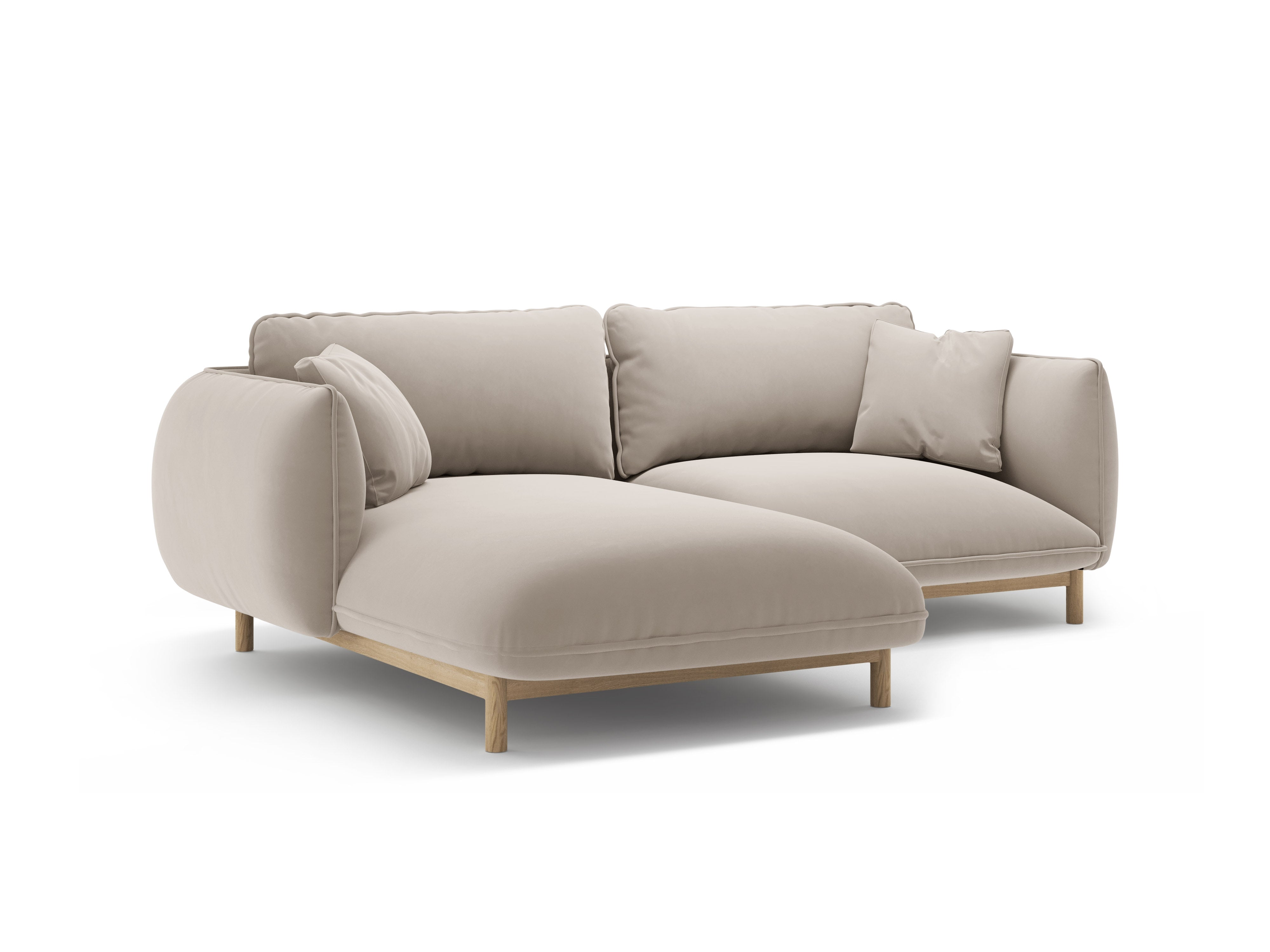 Samt-Ecksofa links ADA hellbeige