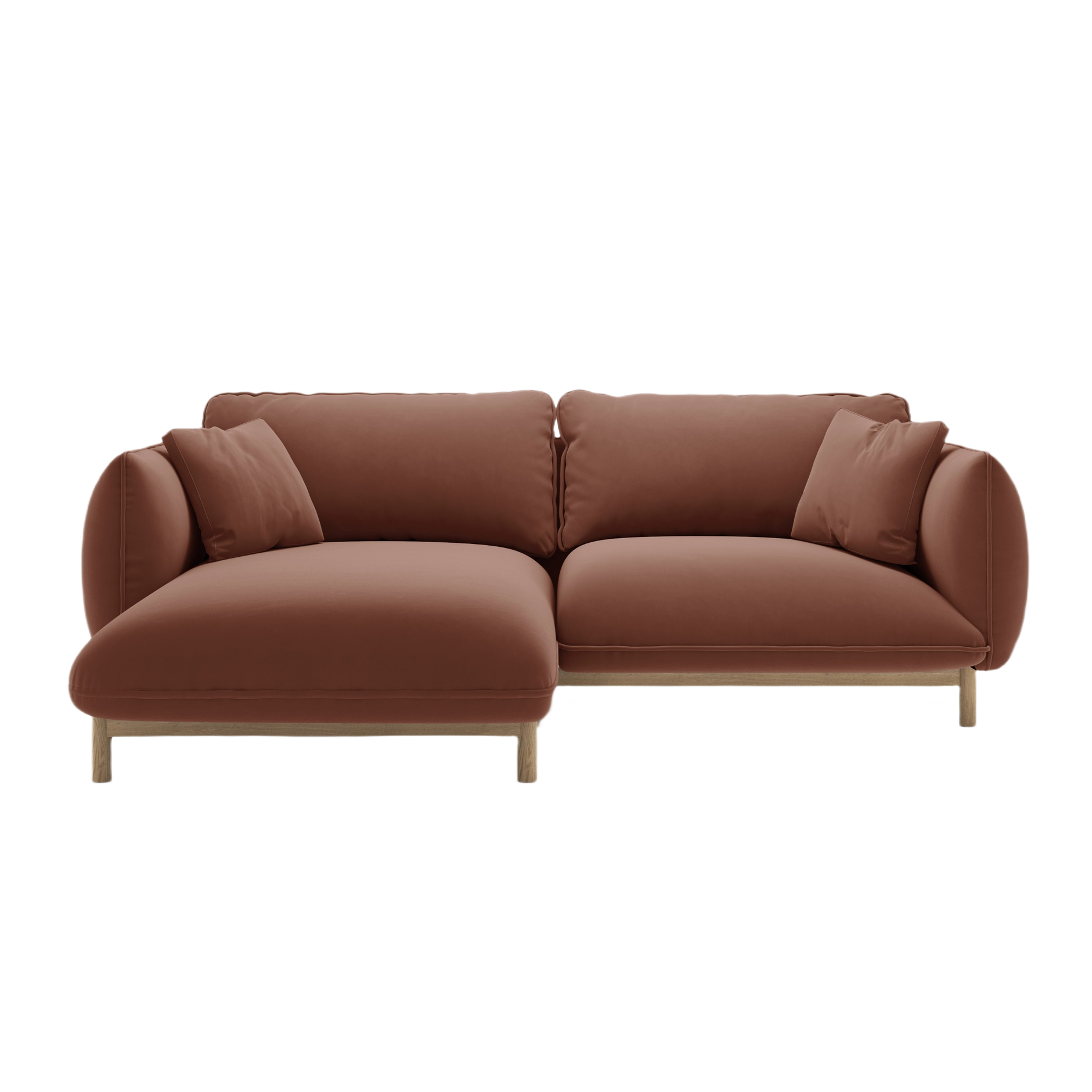 Samt-Ecksofa links ADA cuoio