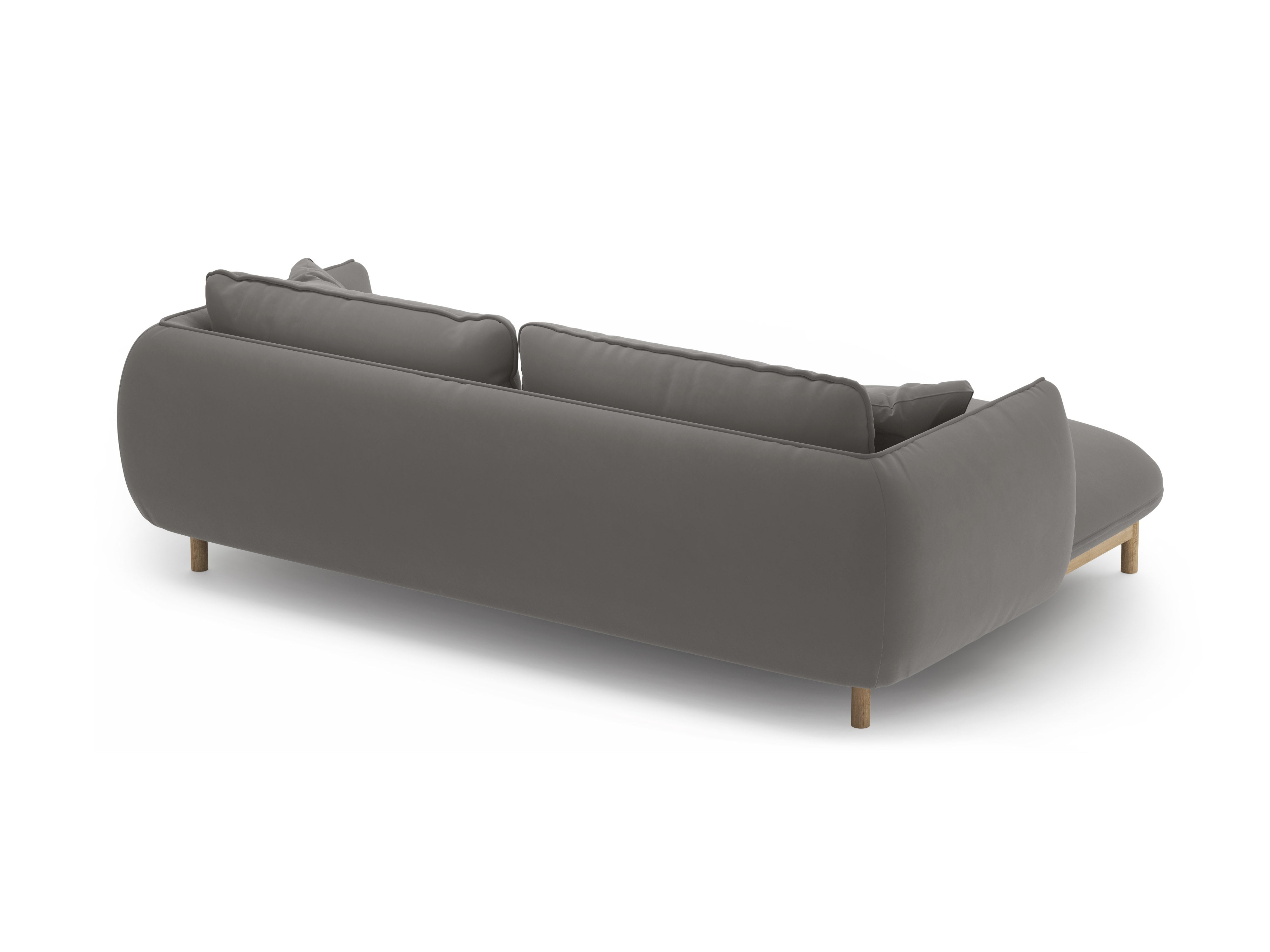 Samt-Ecksofa links ADA grau