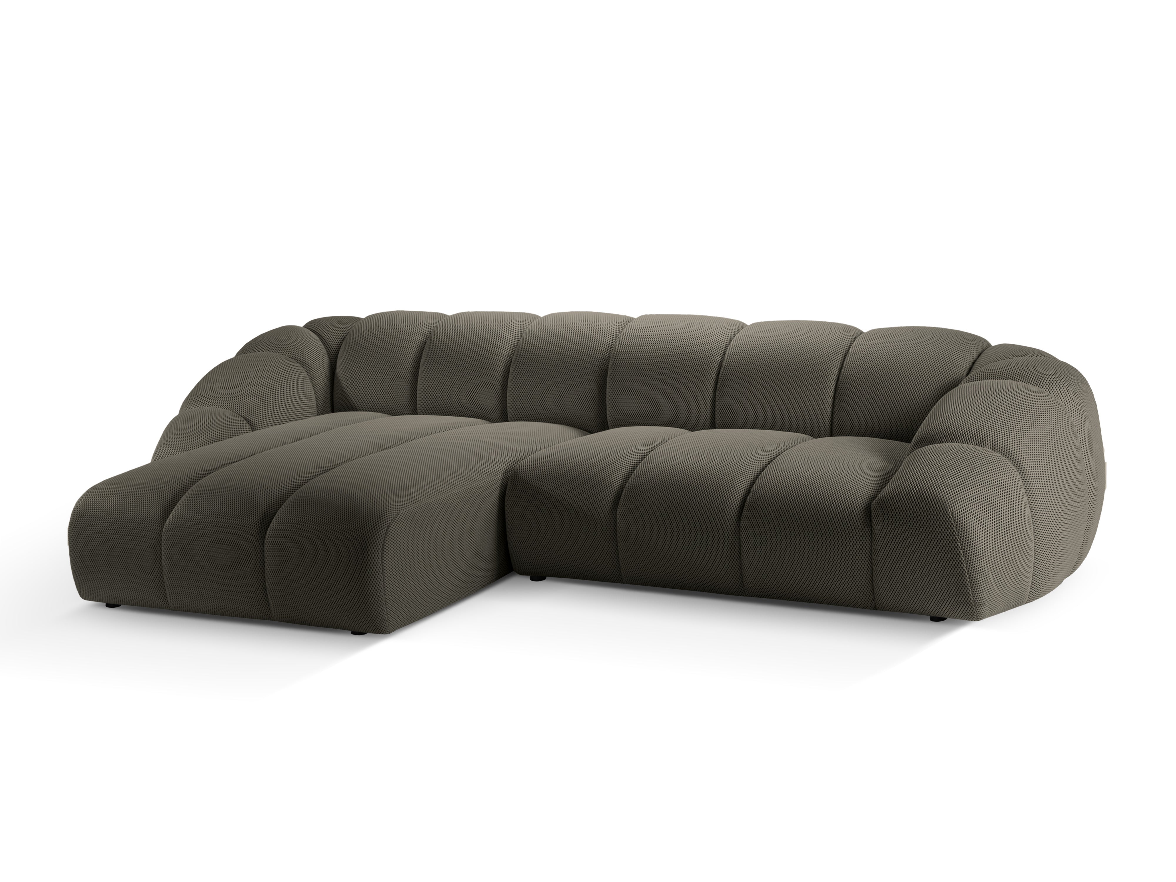 4-seater left-facing corner sofa DIANA steel