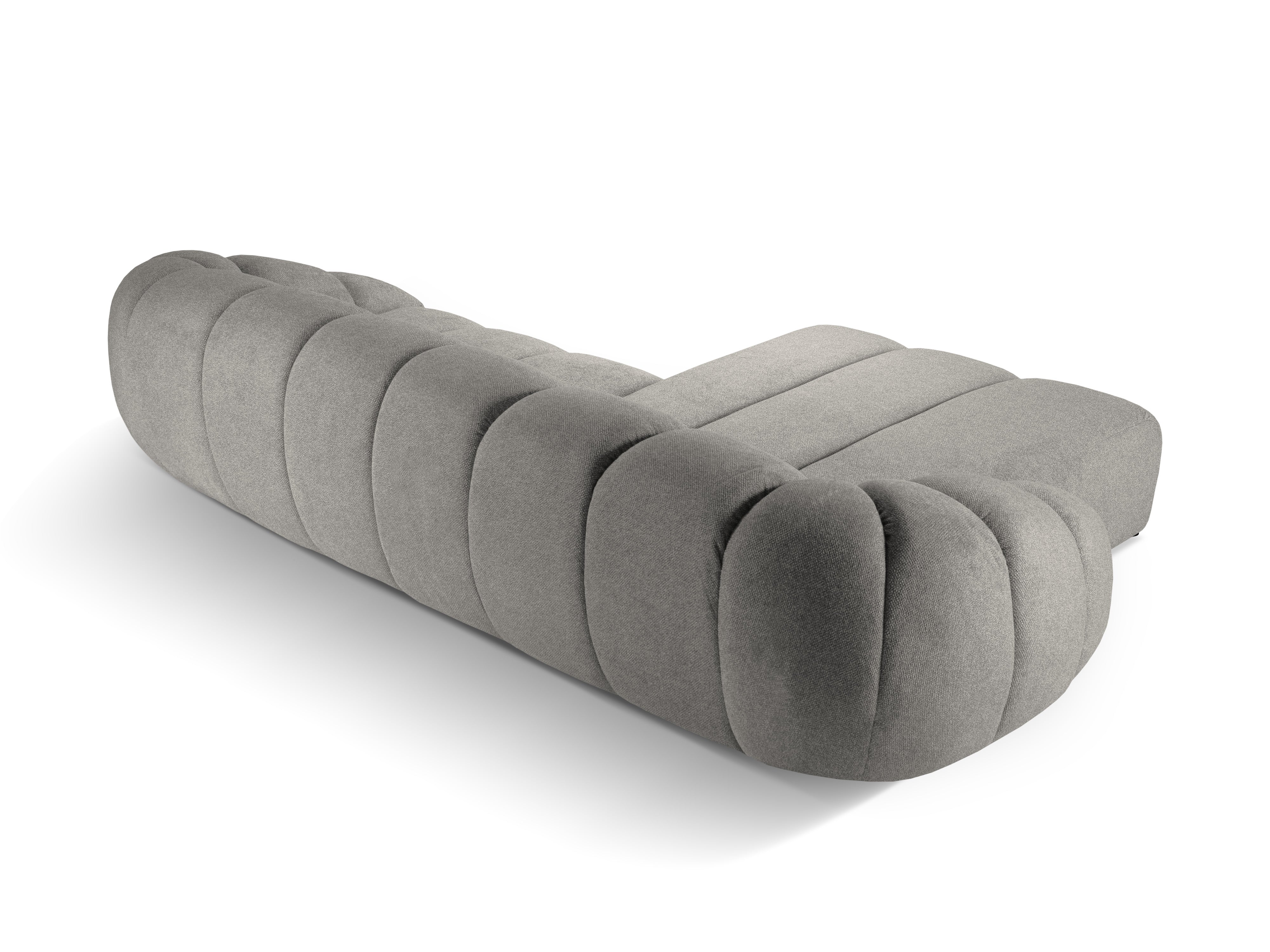 4-sitzige linke Eckcouch DIANA hellgraues Chenille