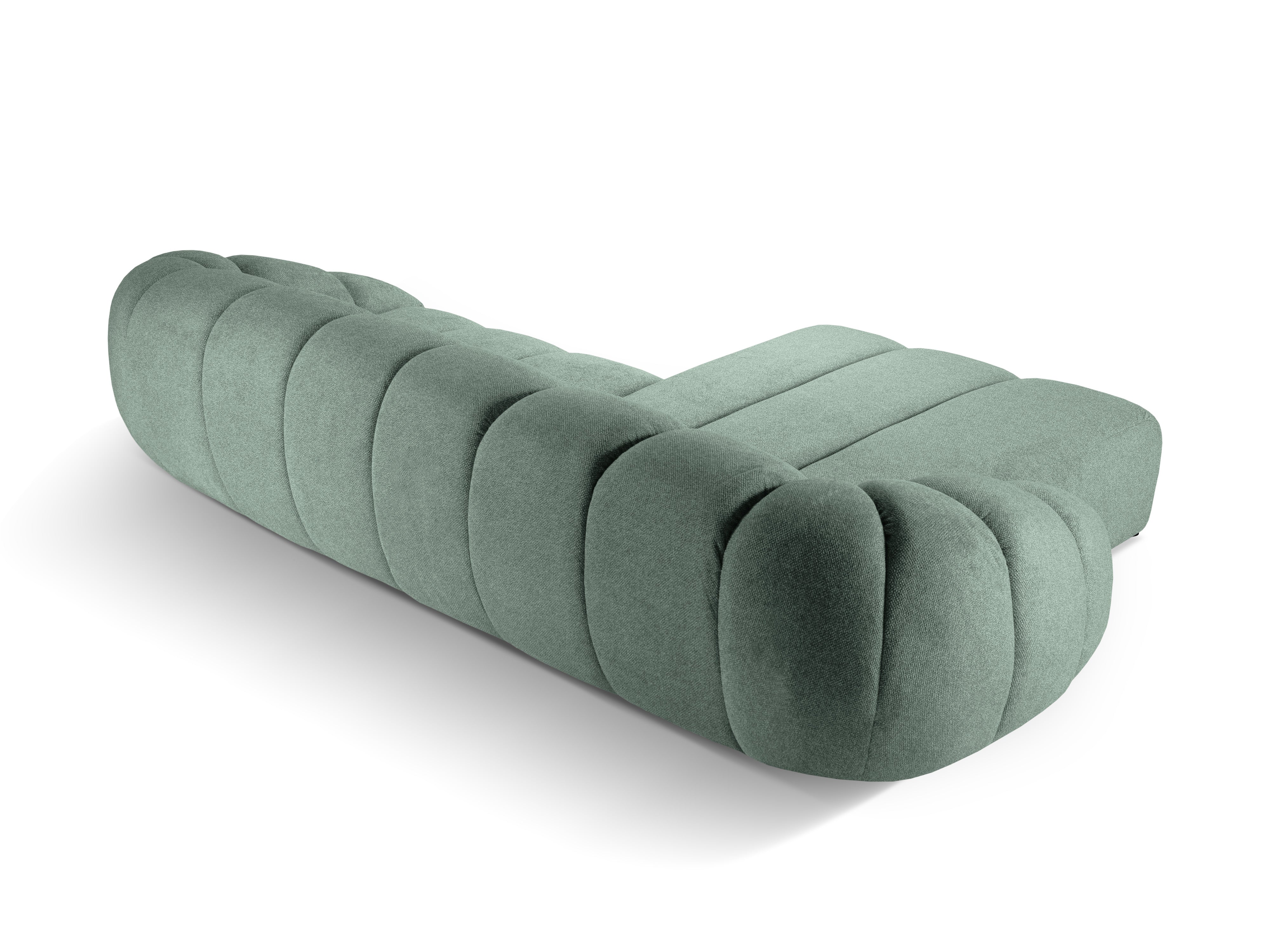 4-sitzige linke Eckcouch DIANA in mintgrünem Chenille