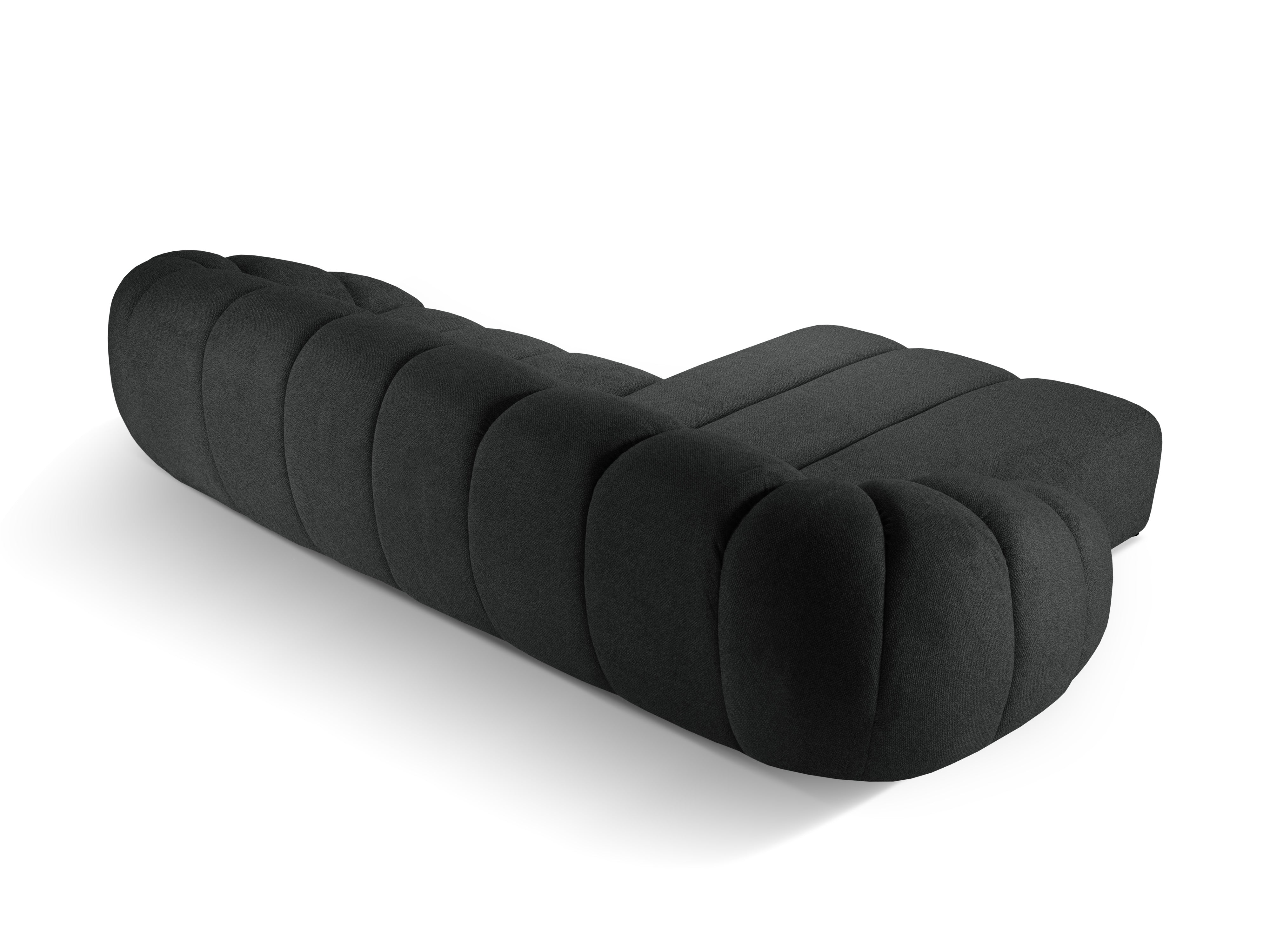 4-sitziger linker Ecksofa DIANA in anthrazitfarbenem Chenille