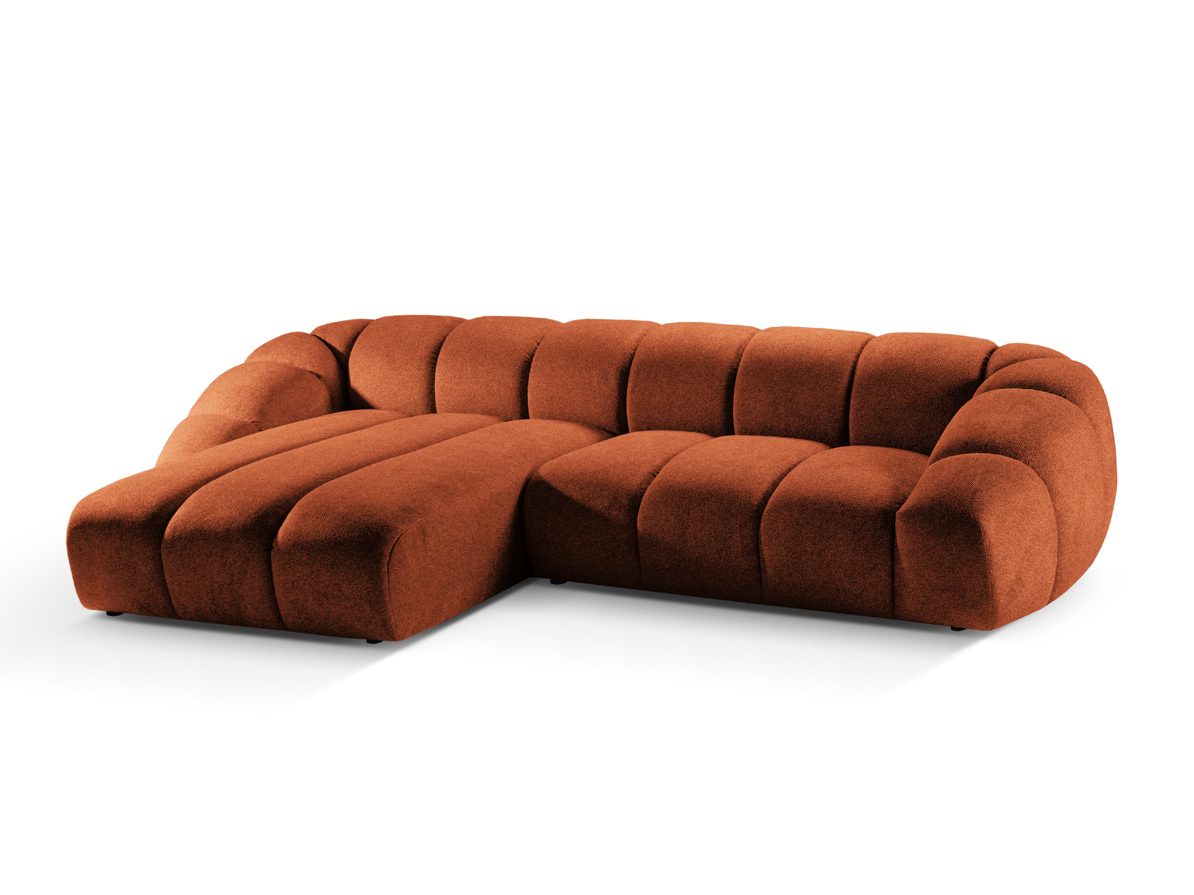 4-sitzige linke Eckcouch DIANA terracotta Chenille