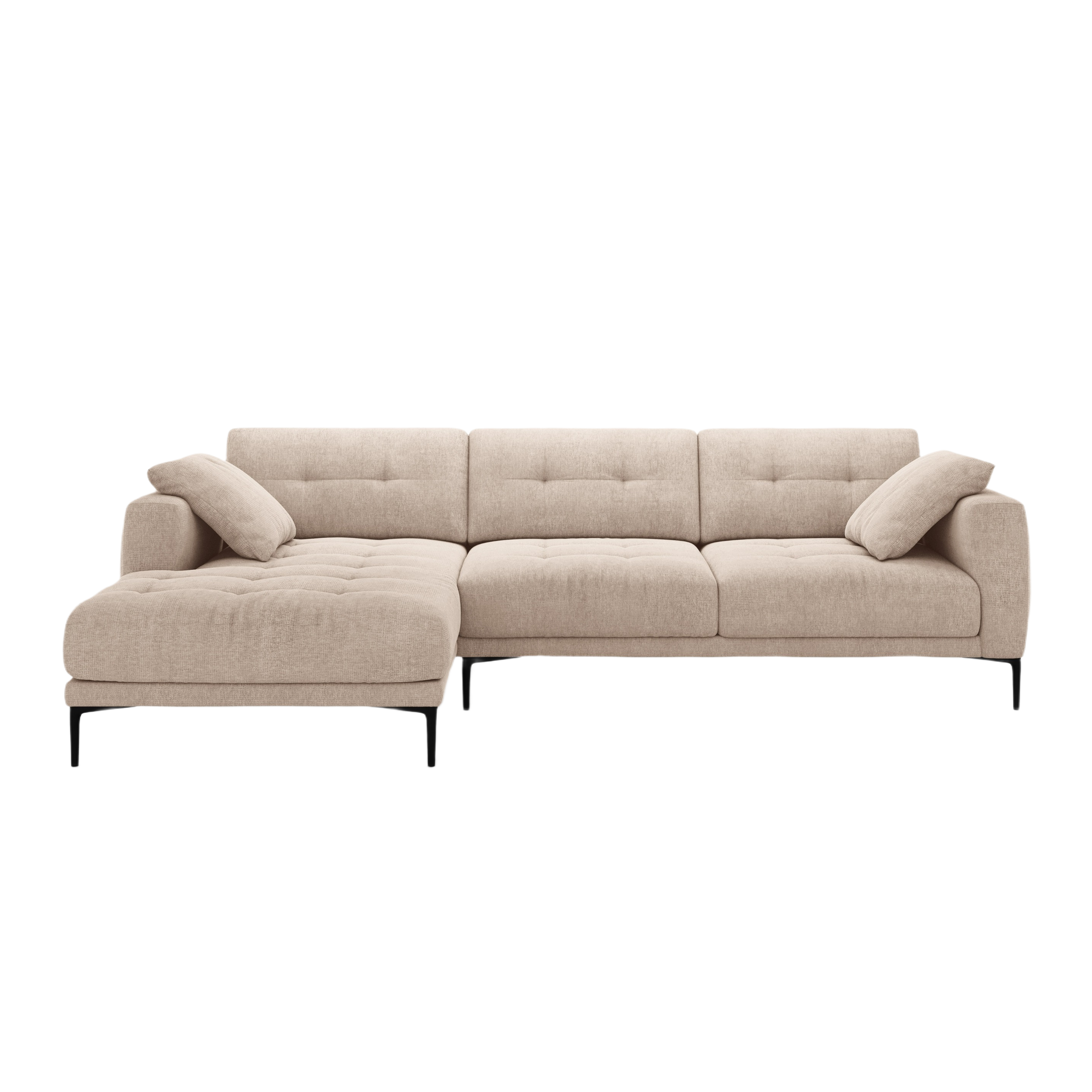 Left-sided corner sofa BEMY sandy chenille