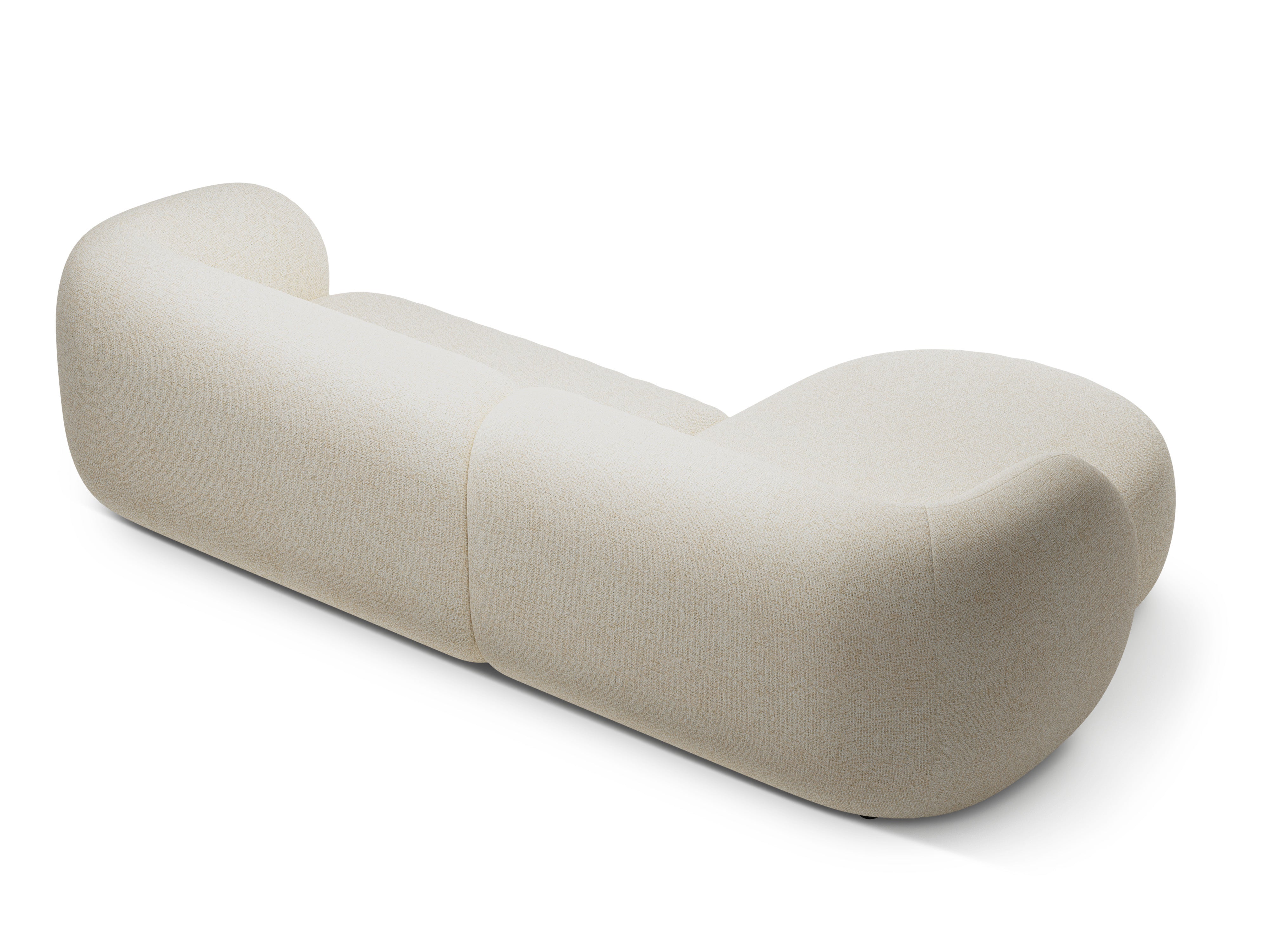 Linksseitiges 3-Sitzer-Sofa KATE hellbeige Melange