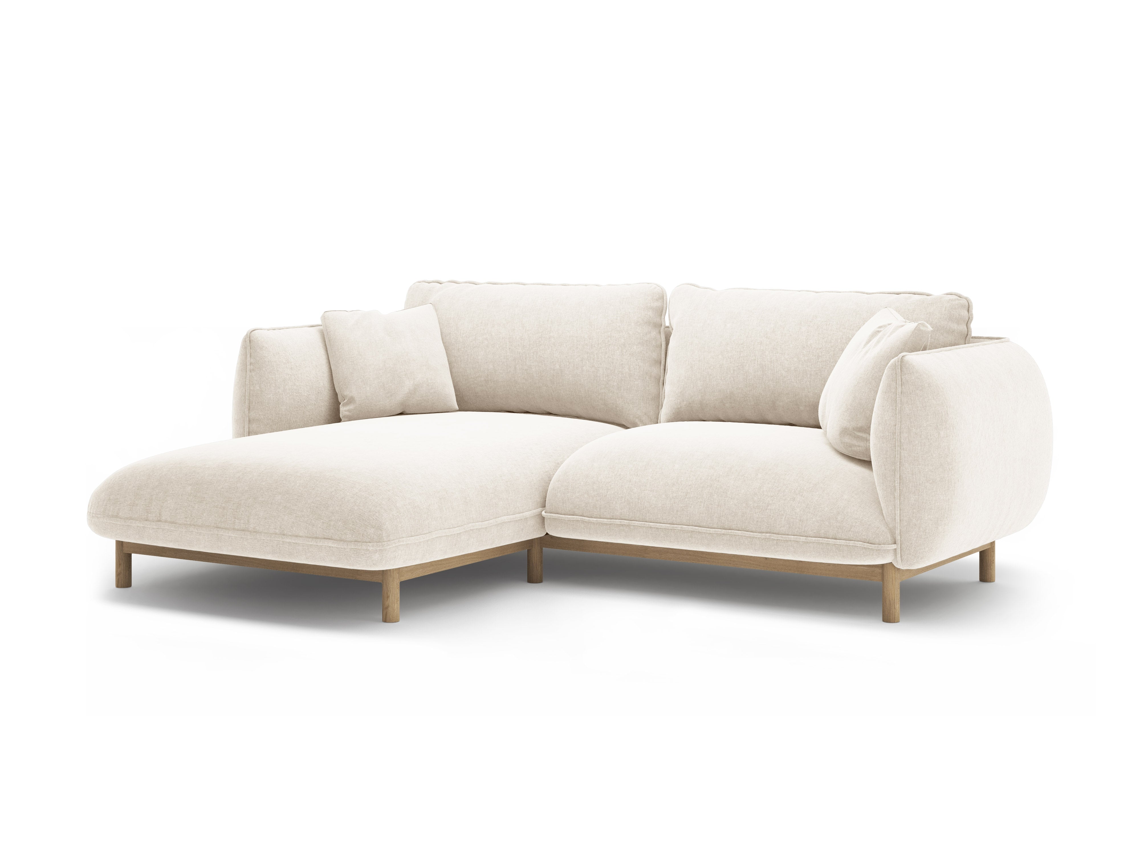 Linksseitige Eckcouch ADA Elfenbein Chenille