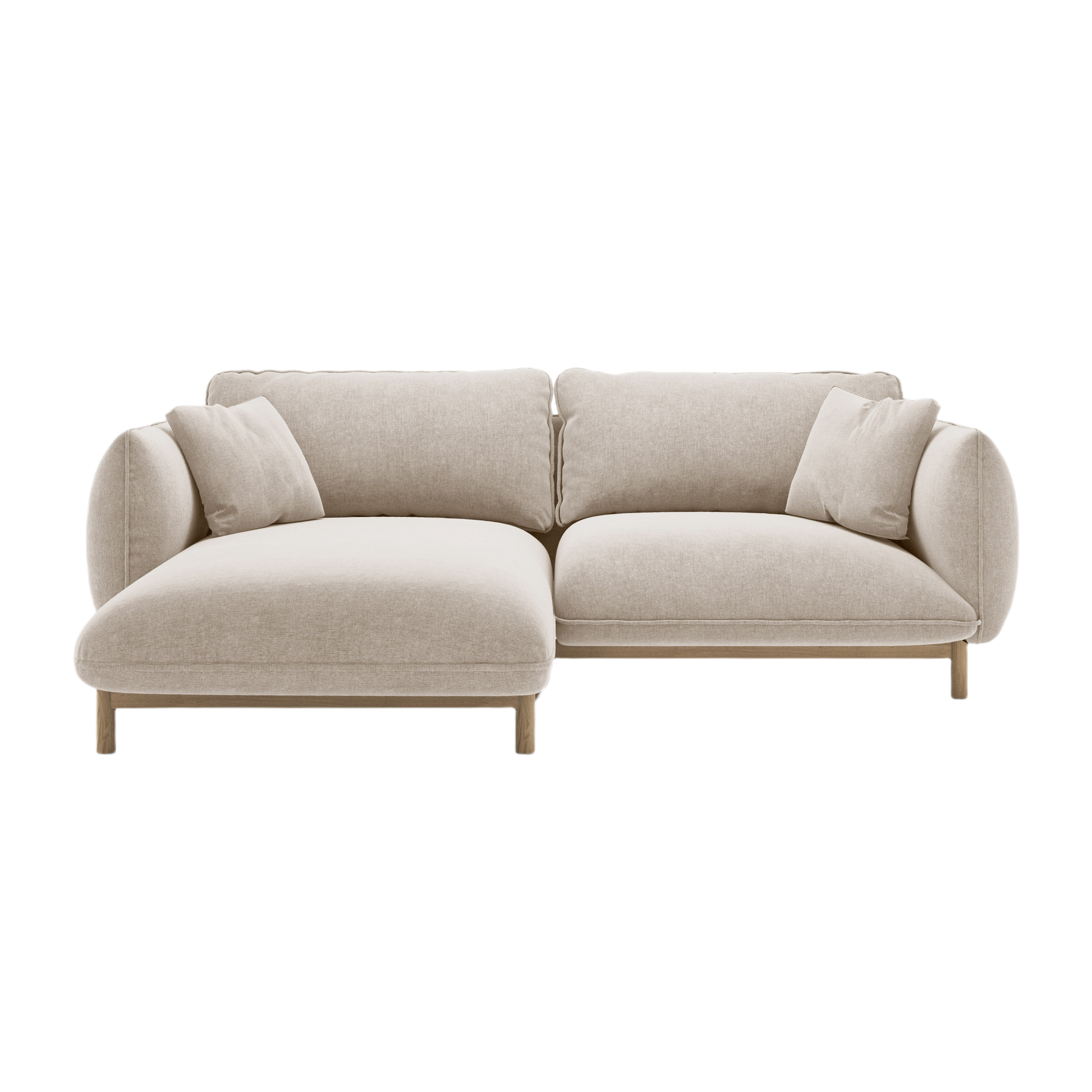 Left-sided corner sofa ADA light beige chenille