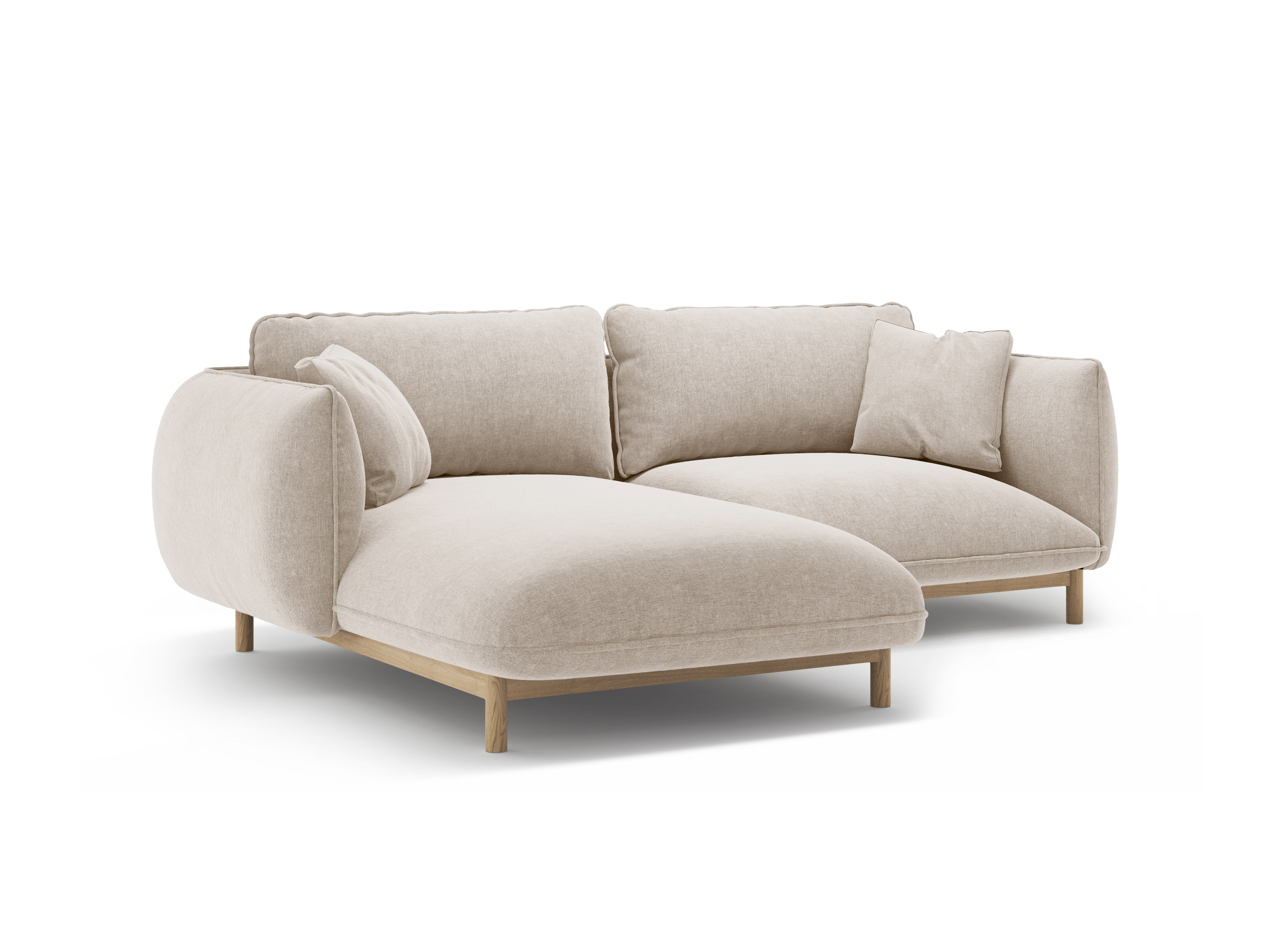Left-sided corner sofa ADA light beige chenille