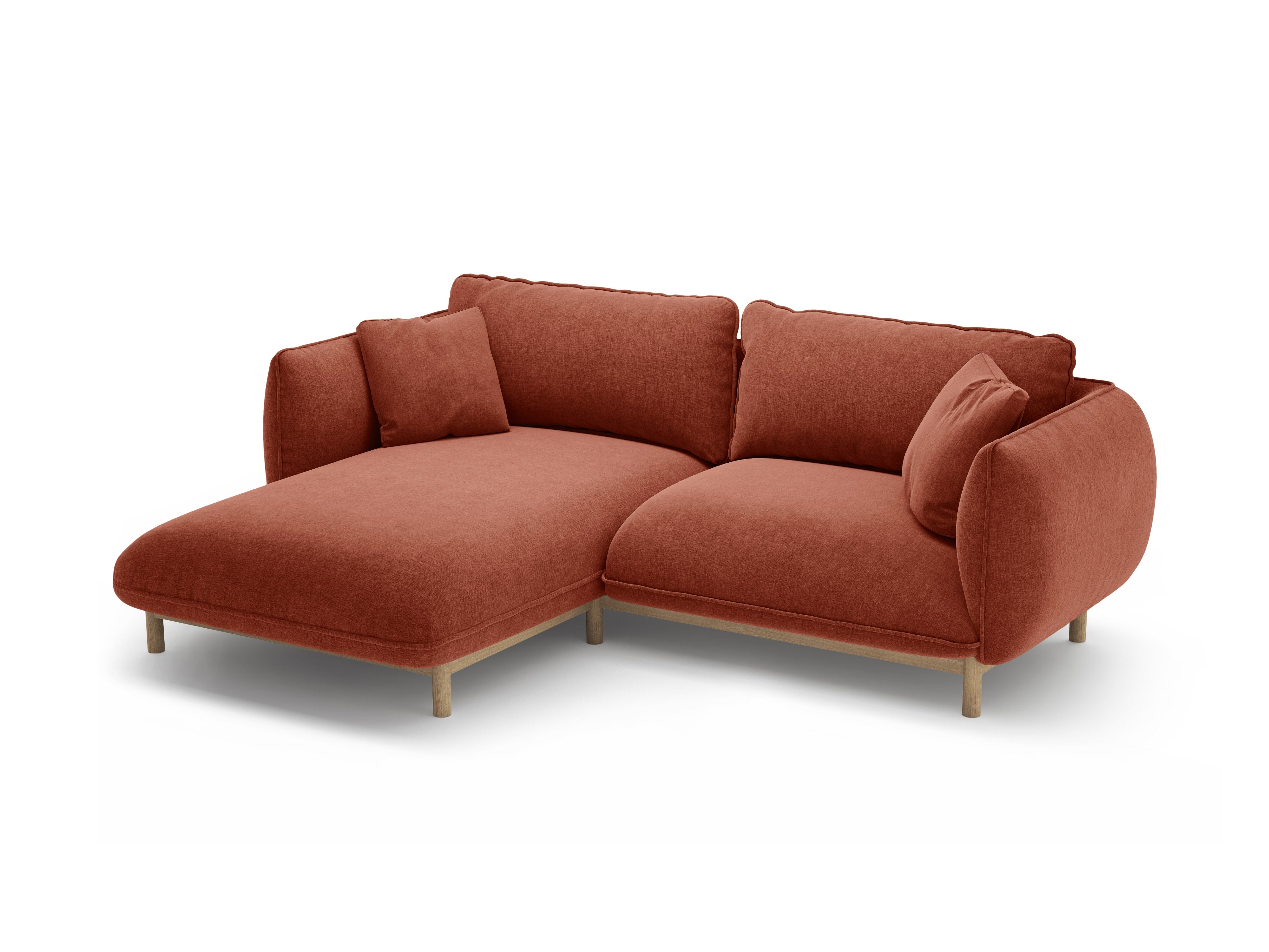 Left-sided corner sofa ADA in chestnut chenille