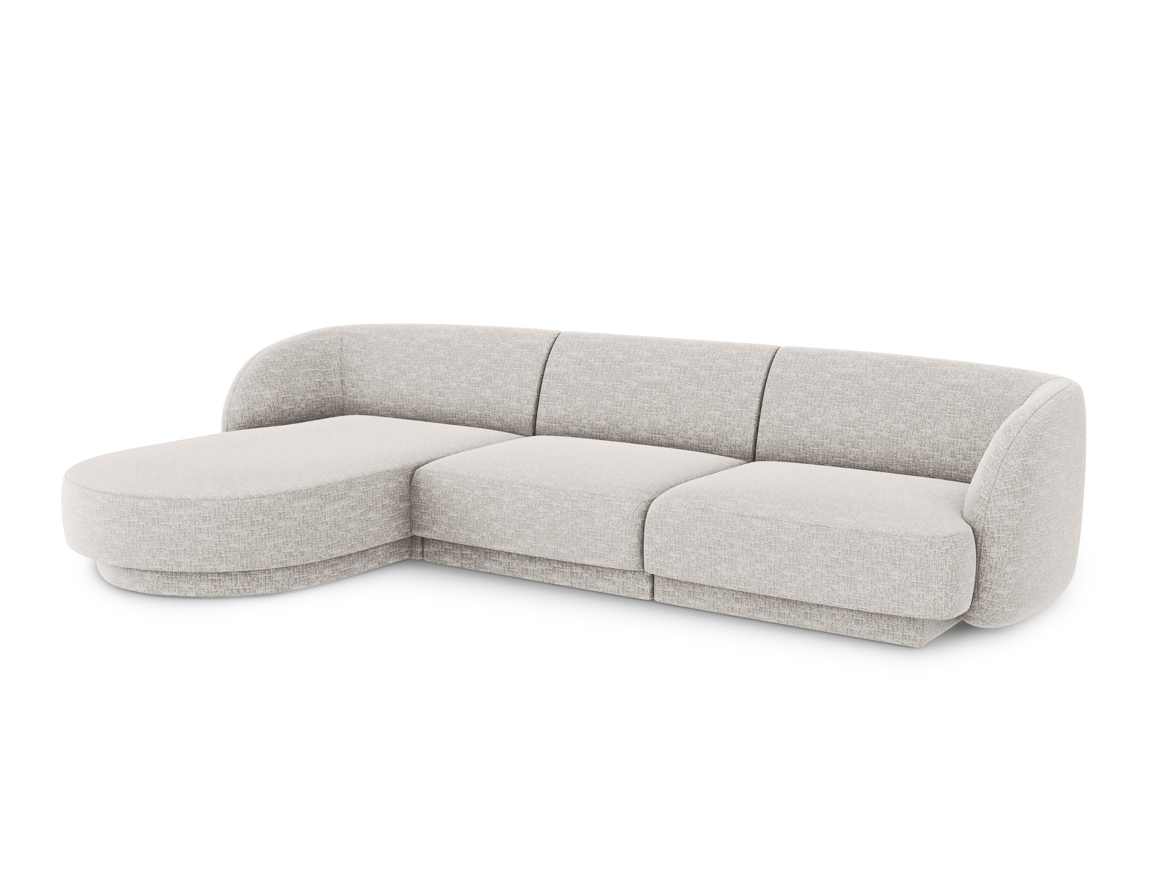 4-sitziges linksseitiges Ecksofa MILEY graues Chenille
