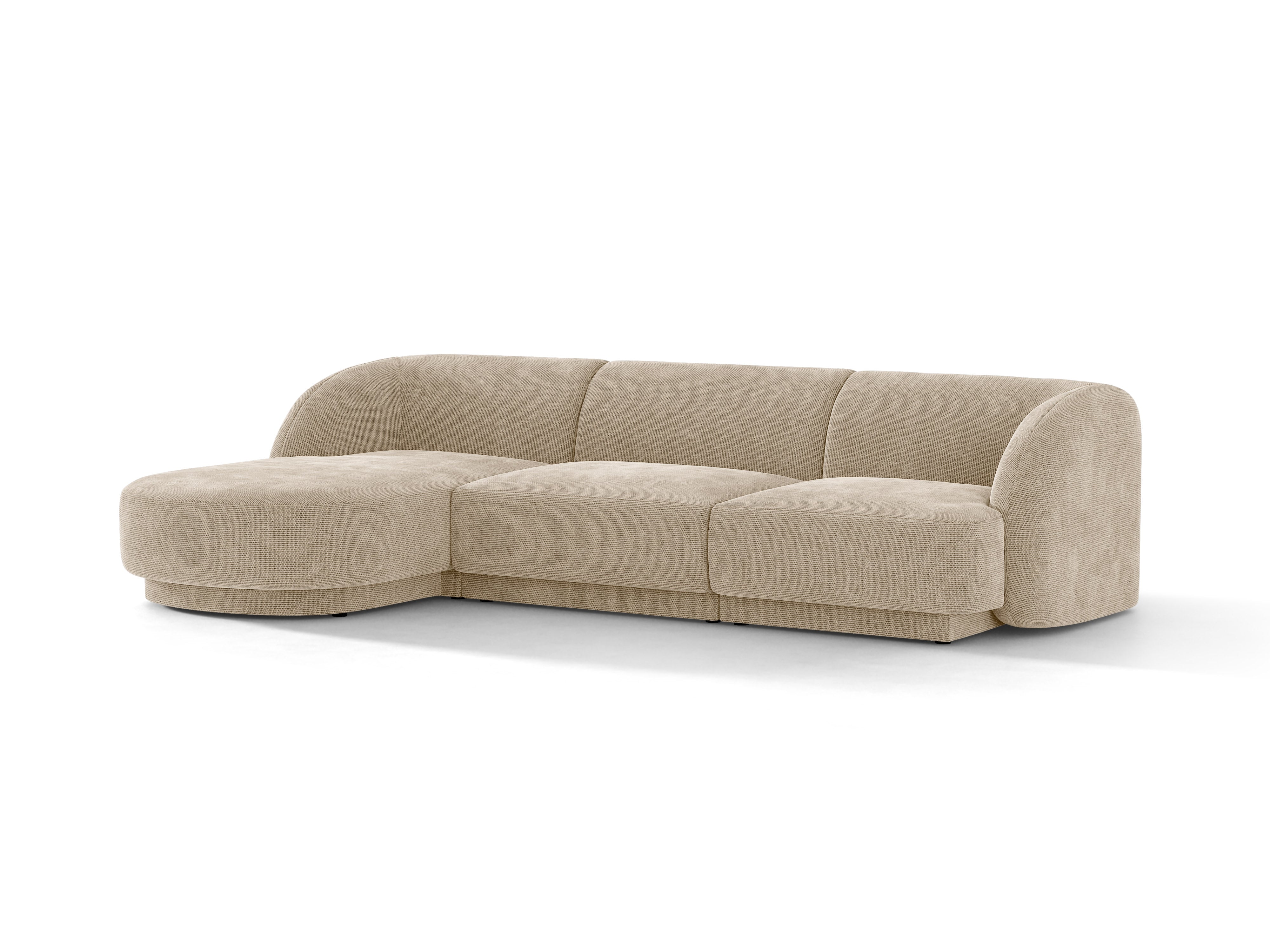4-sitzige linke Eckcouch MILEY beige Chenille