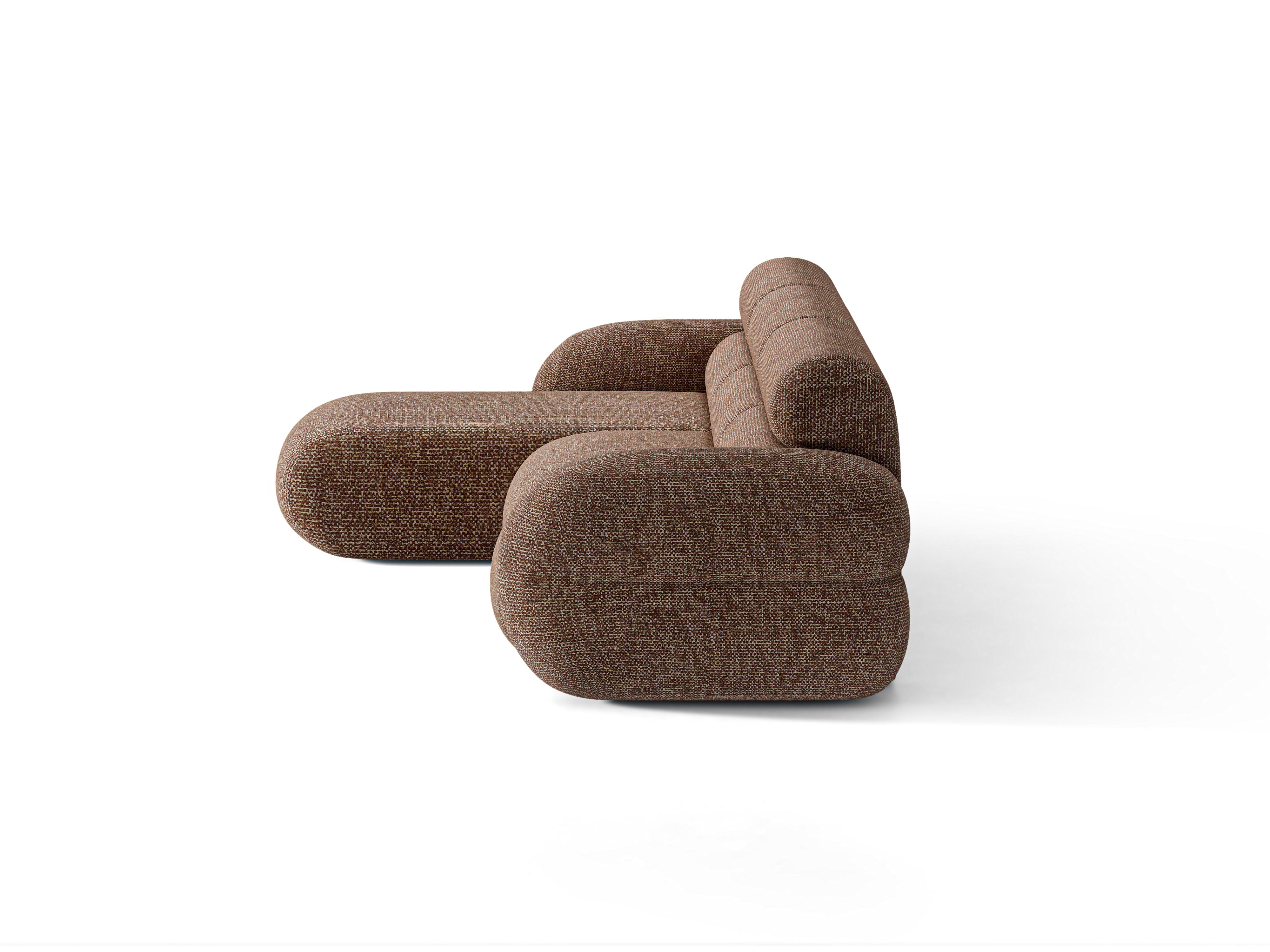 Linker NEO-Ecksofa in braun meliert