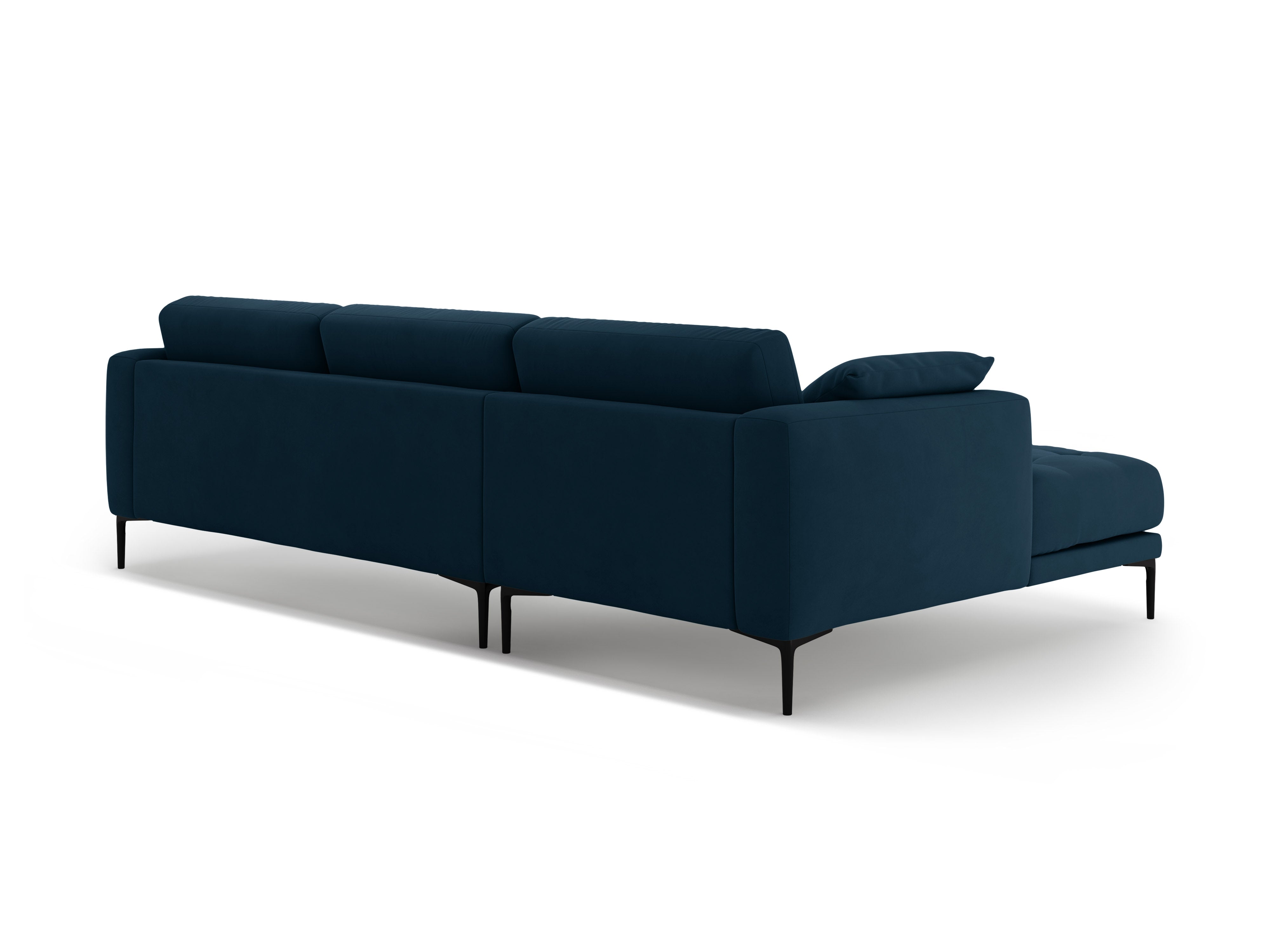 Left-facing velvet corner sofa BEMY royal blue