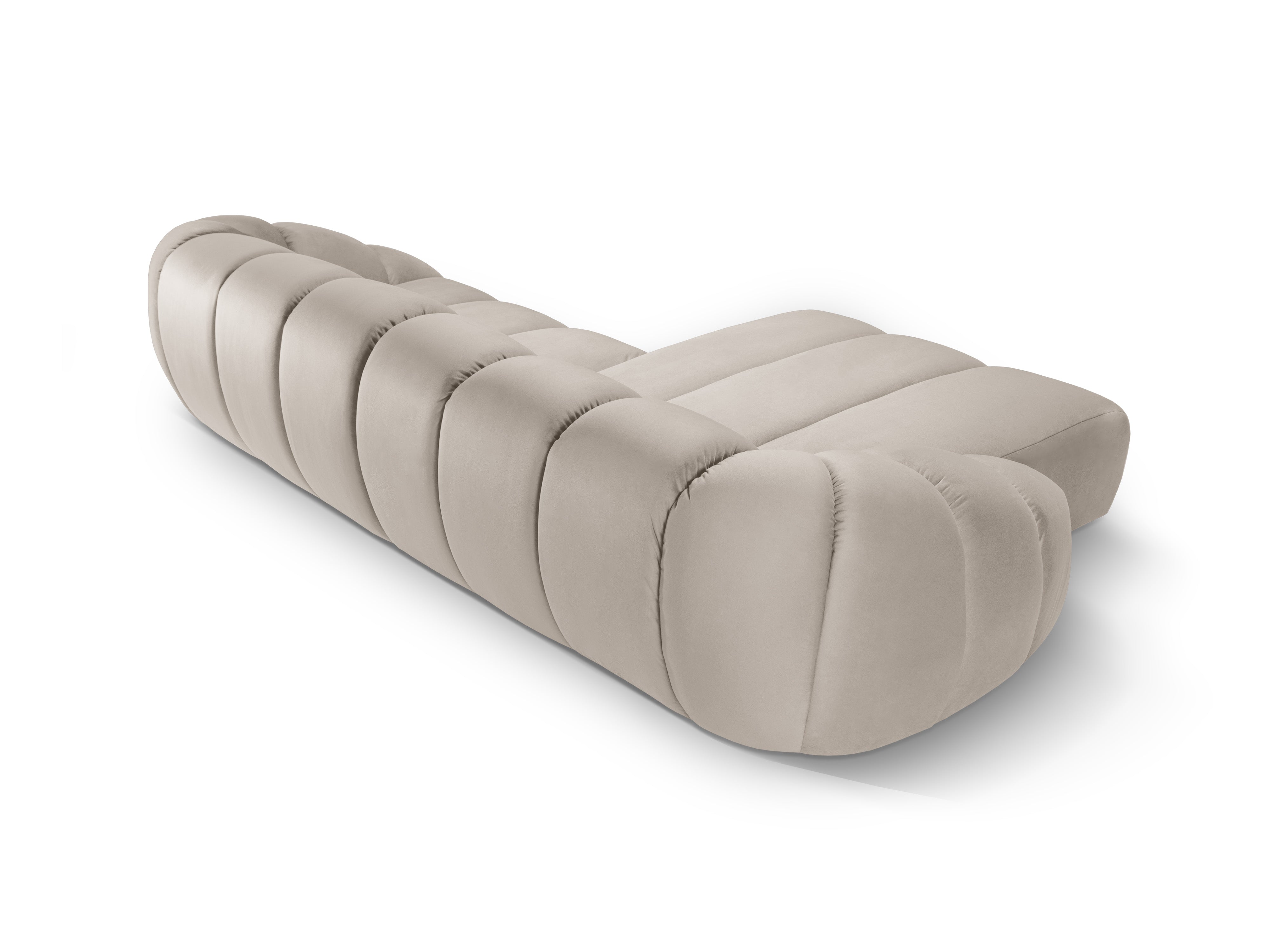 Samt-Ecksofa für 4 Personen linksseitig DIANA beige