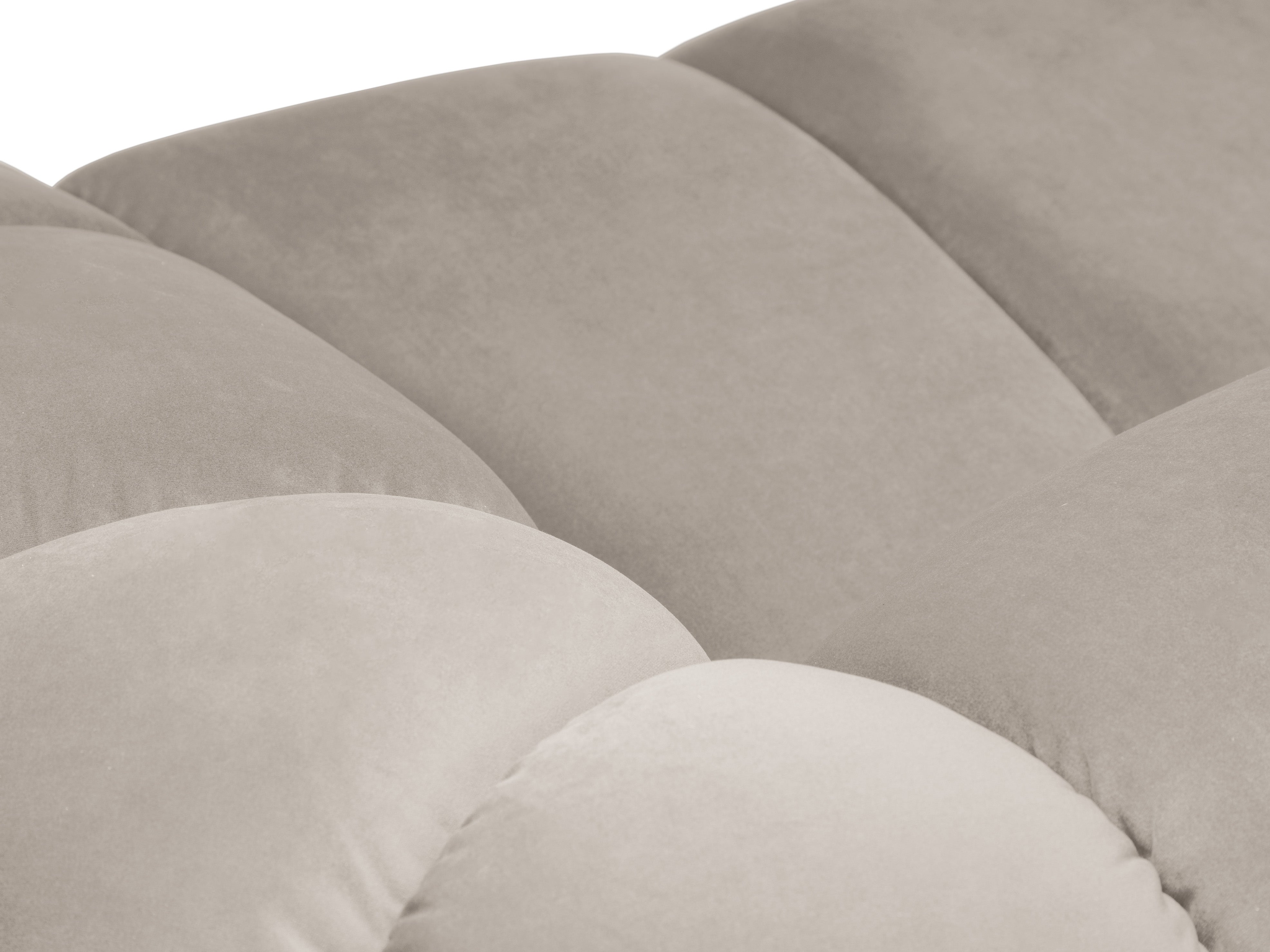 Samt-Ecksofa für 4 Personen linksseitig DIANA beige