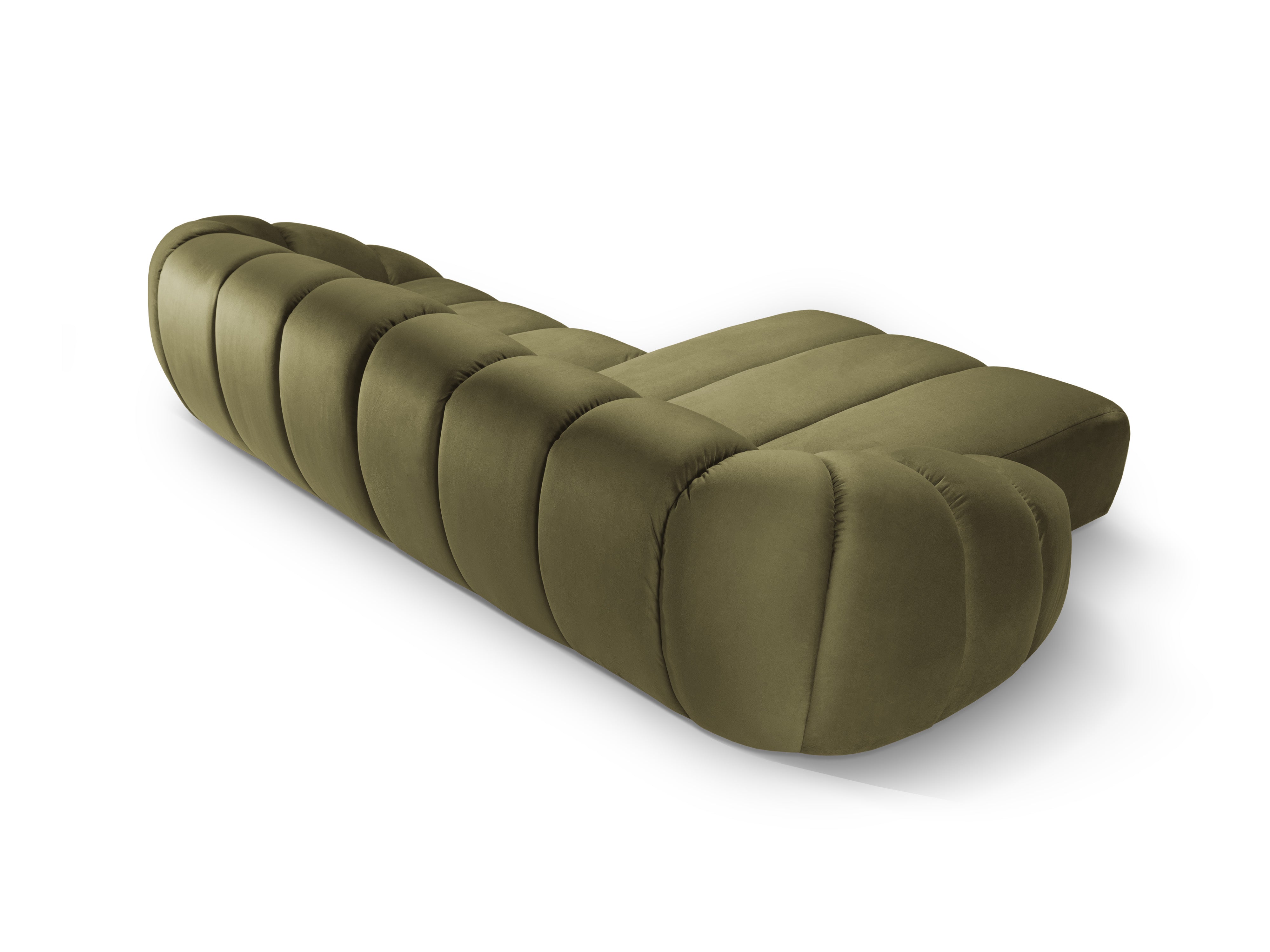 Velvet corner sofa for 4 people, left-sided, DIANA, green