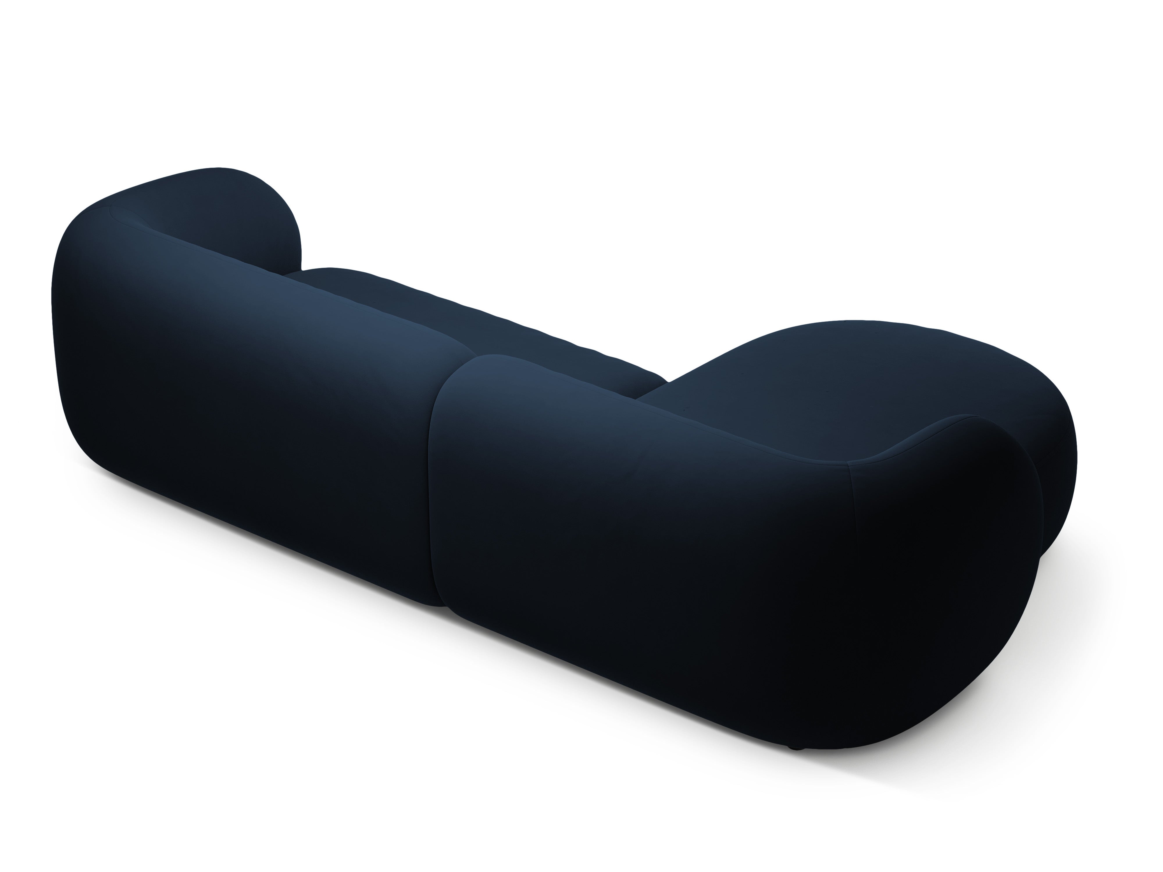 Samt-Ecksofa linksseitig 3-sitzig KATE königsblau