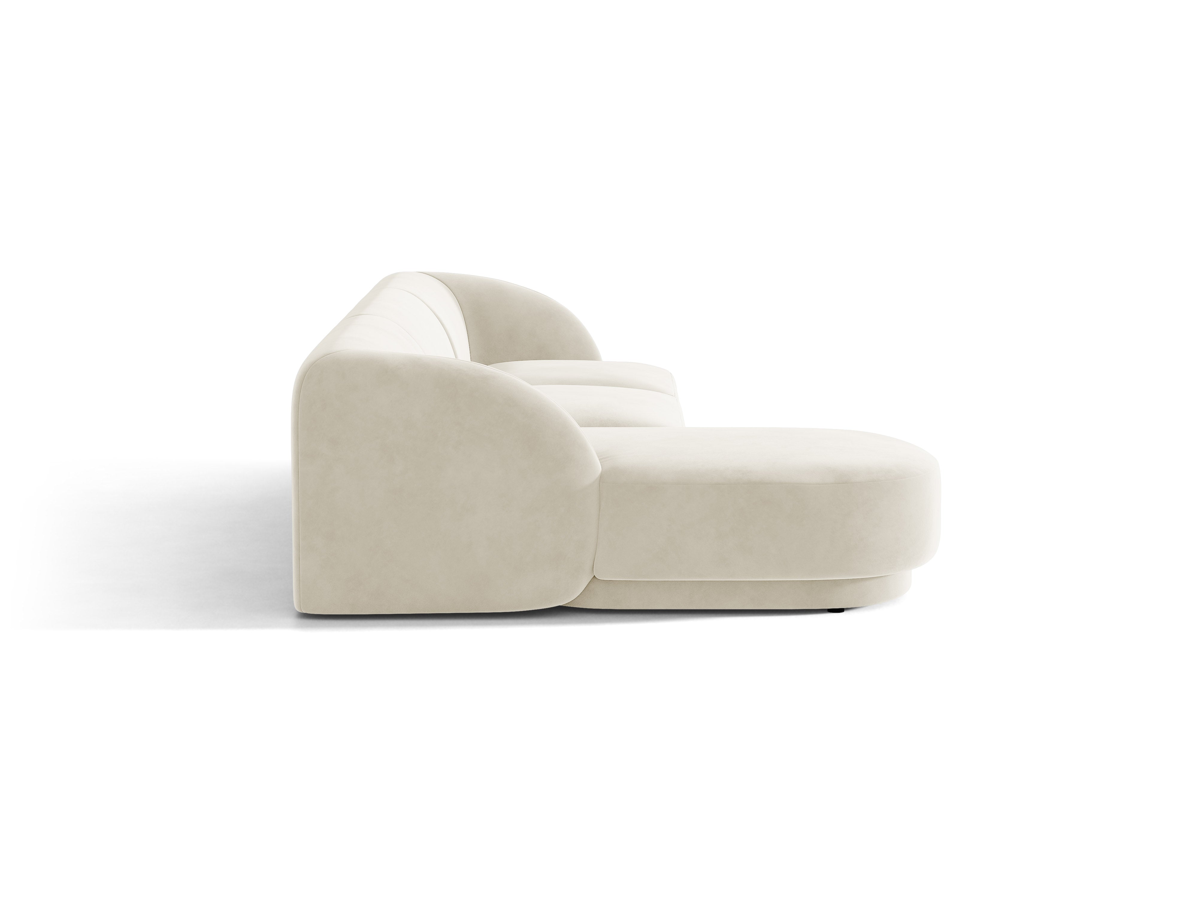 Samt-Ecksofa für 4 Personen links MILEY beige