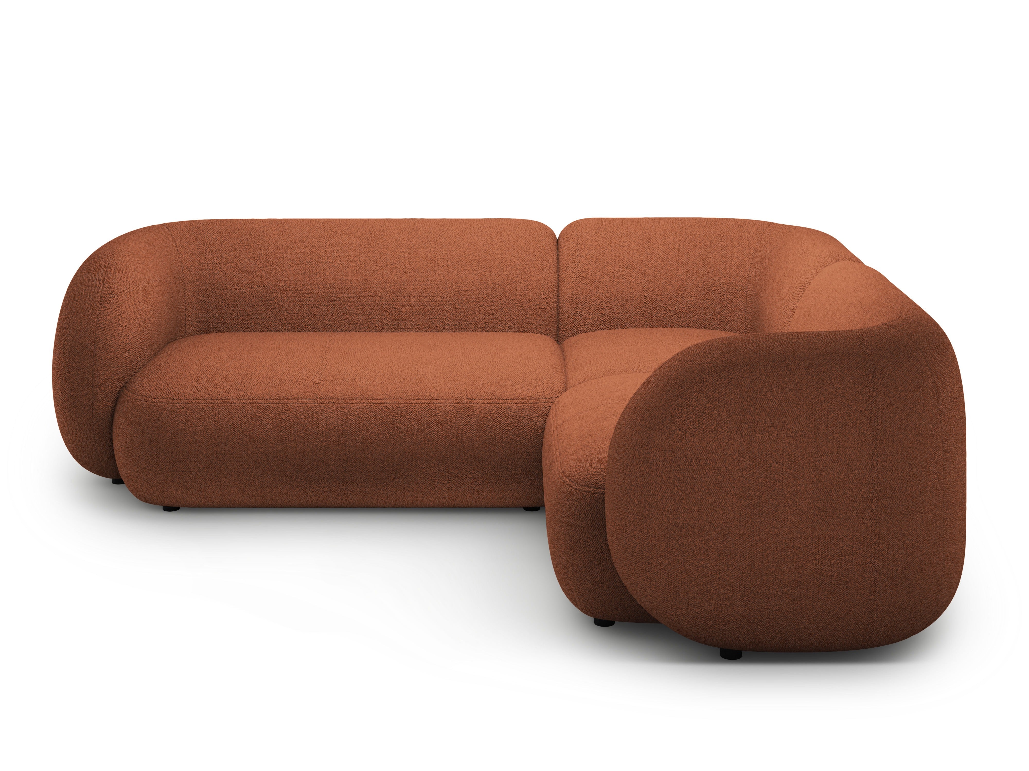 Right-facing 4-seater sofa KATE terracotta boucle