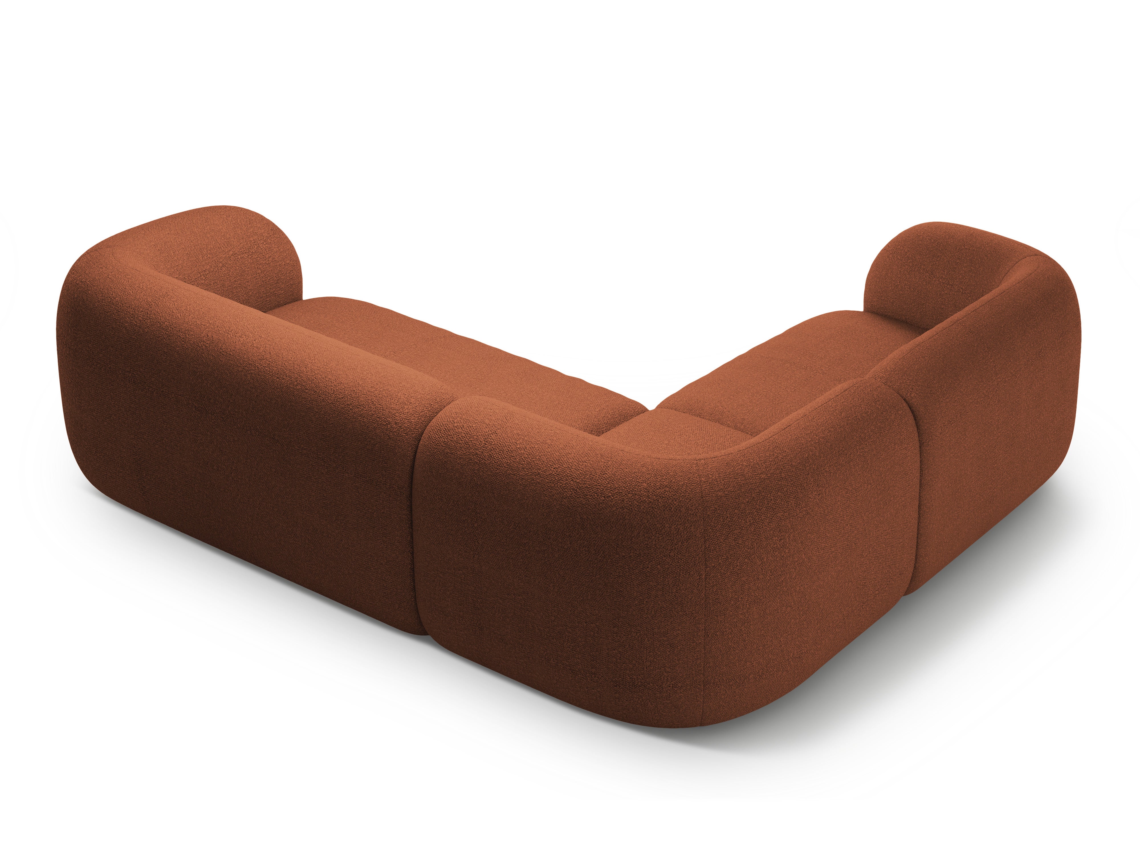 Left-sided corner sofa for 4 people KATE terracotta boucle