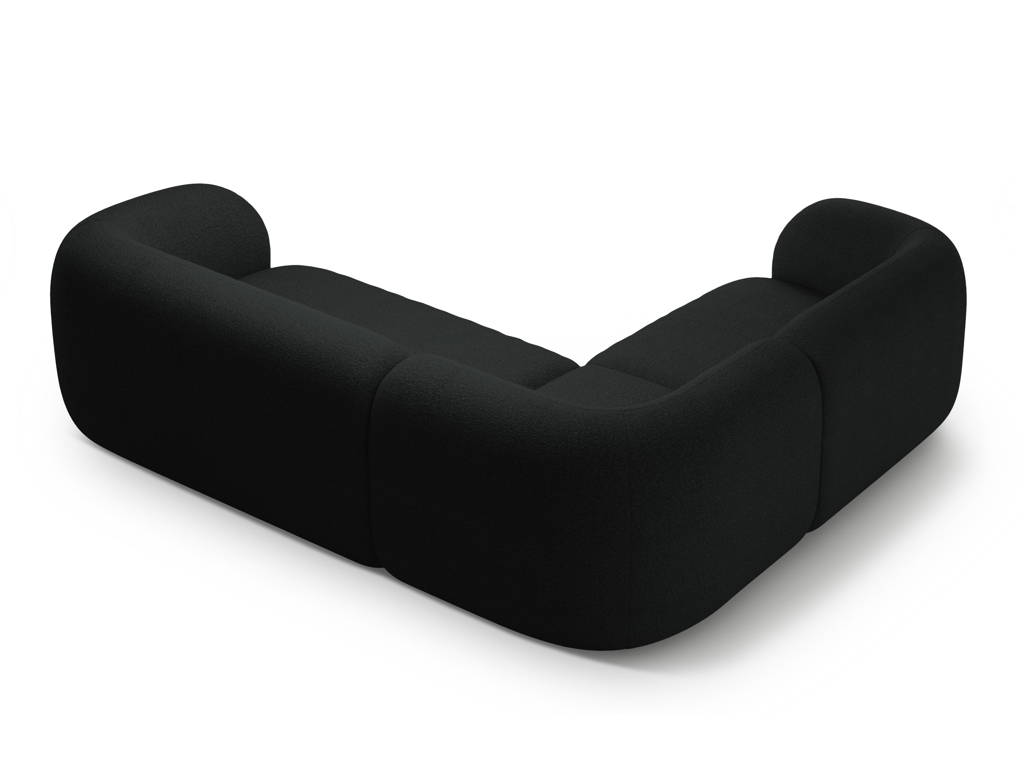 Linksseitige 4-Sitzer-Eckcouch KATE schwarzes Boucle