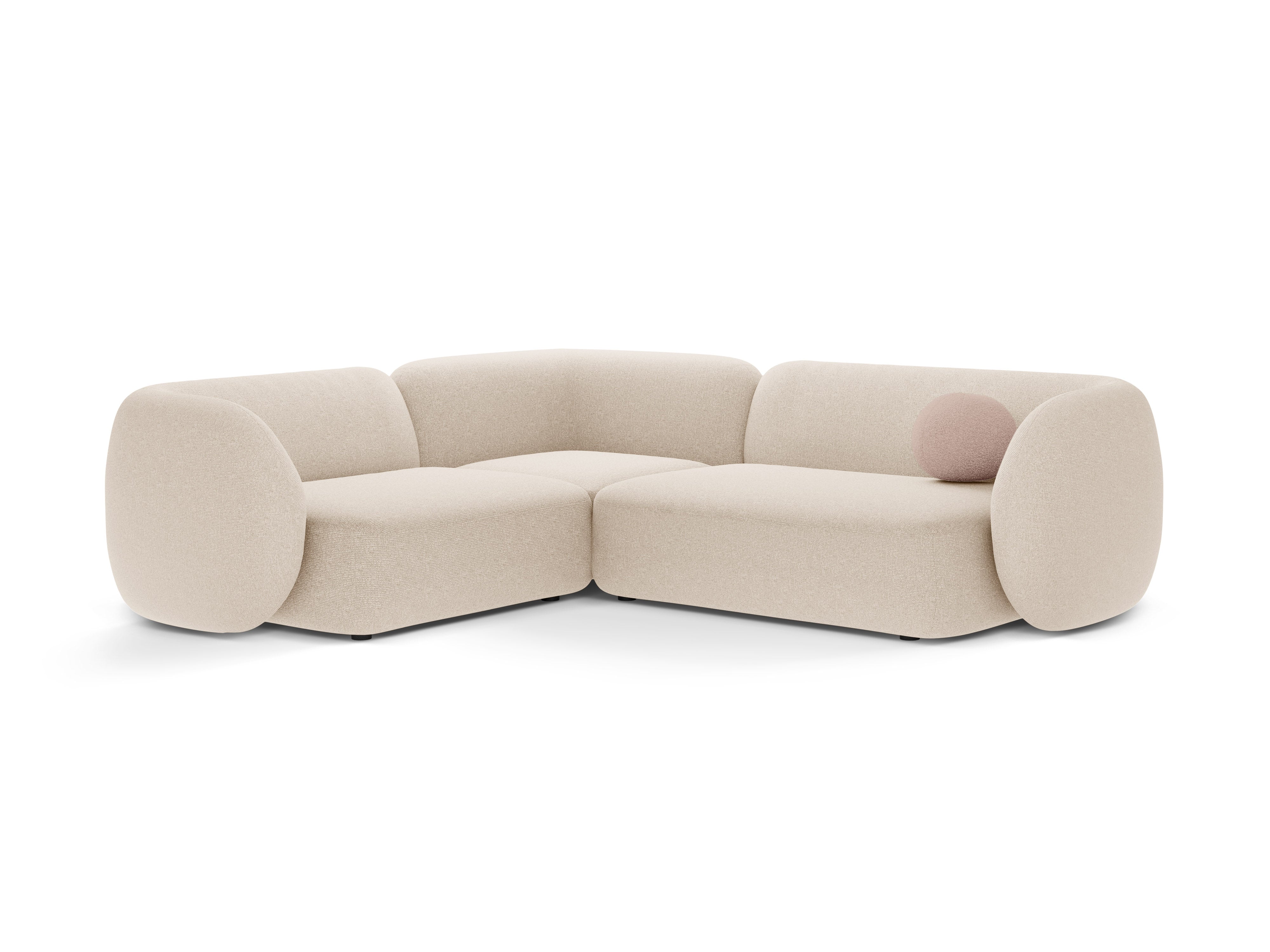 Linksseitige 4-Sitzer-Eckcouch KATE hellbeige Melange