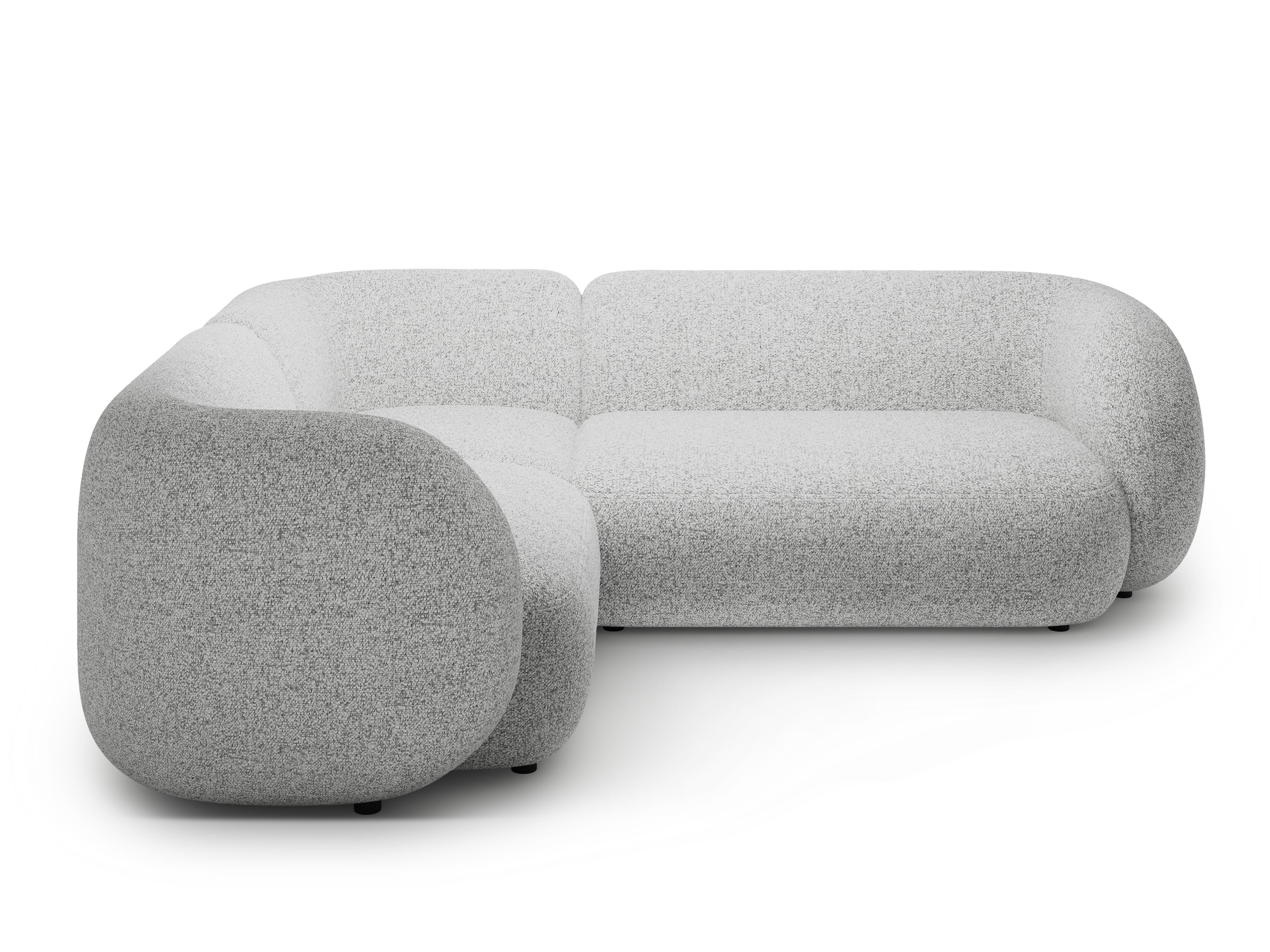 Linksseitiges 4-Sitzer-Sofa KATE hellgrau Melange